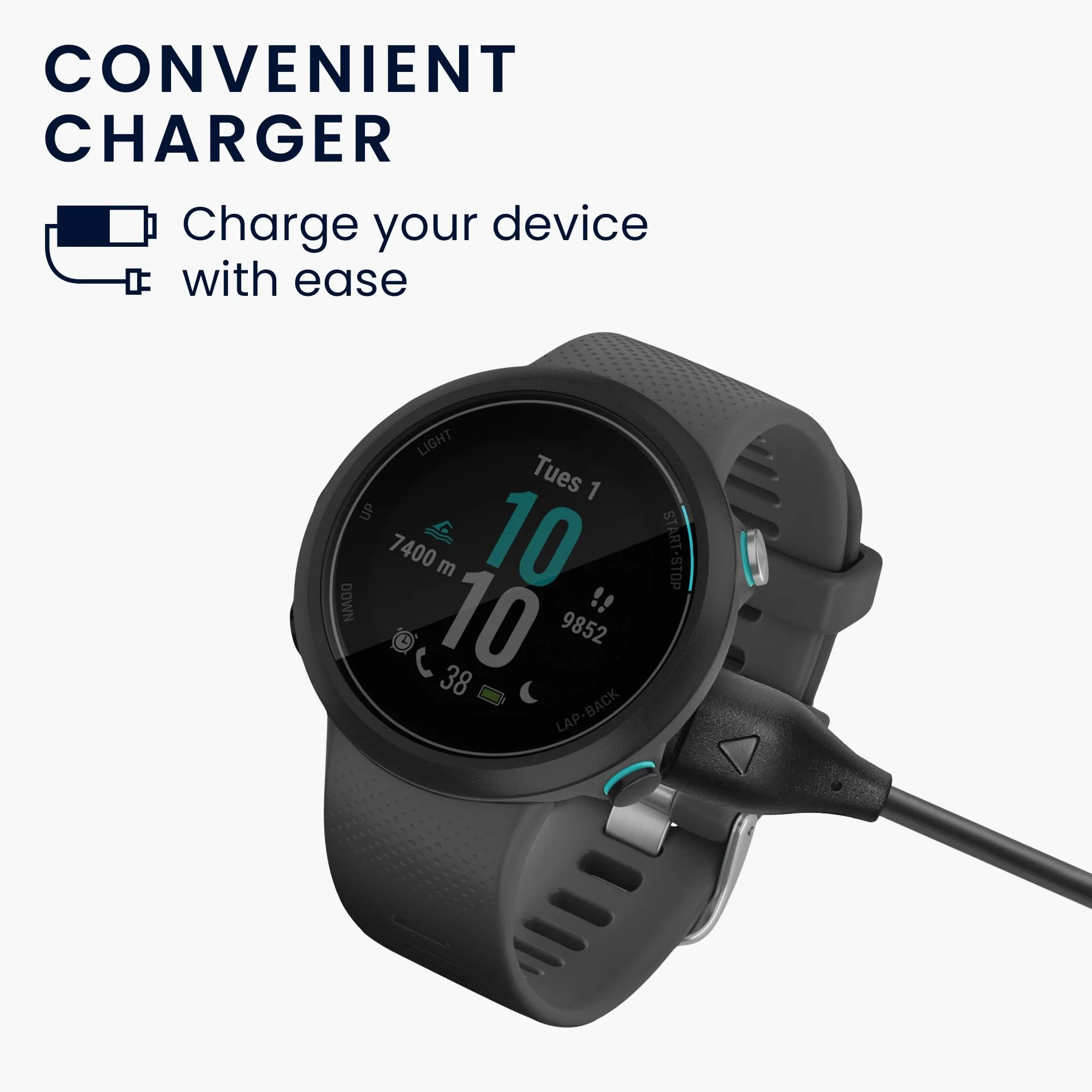 kwmobile Ładowarka kompatybilna z Garmin Swim 2 / Tactix7 / Enduro/Epix 2 / Epix Pro - kabel USB-C do ładowania smartwatcha - czarna
