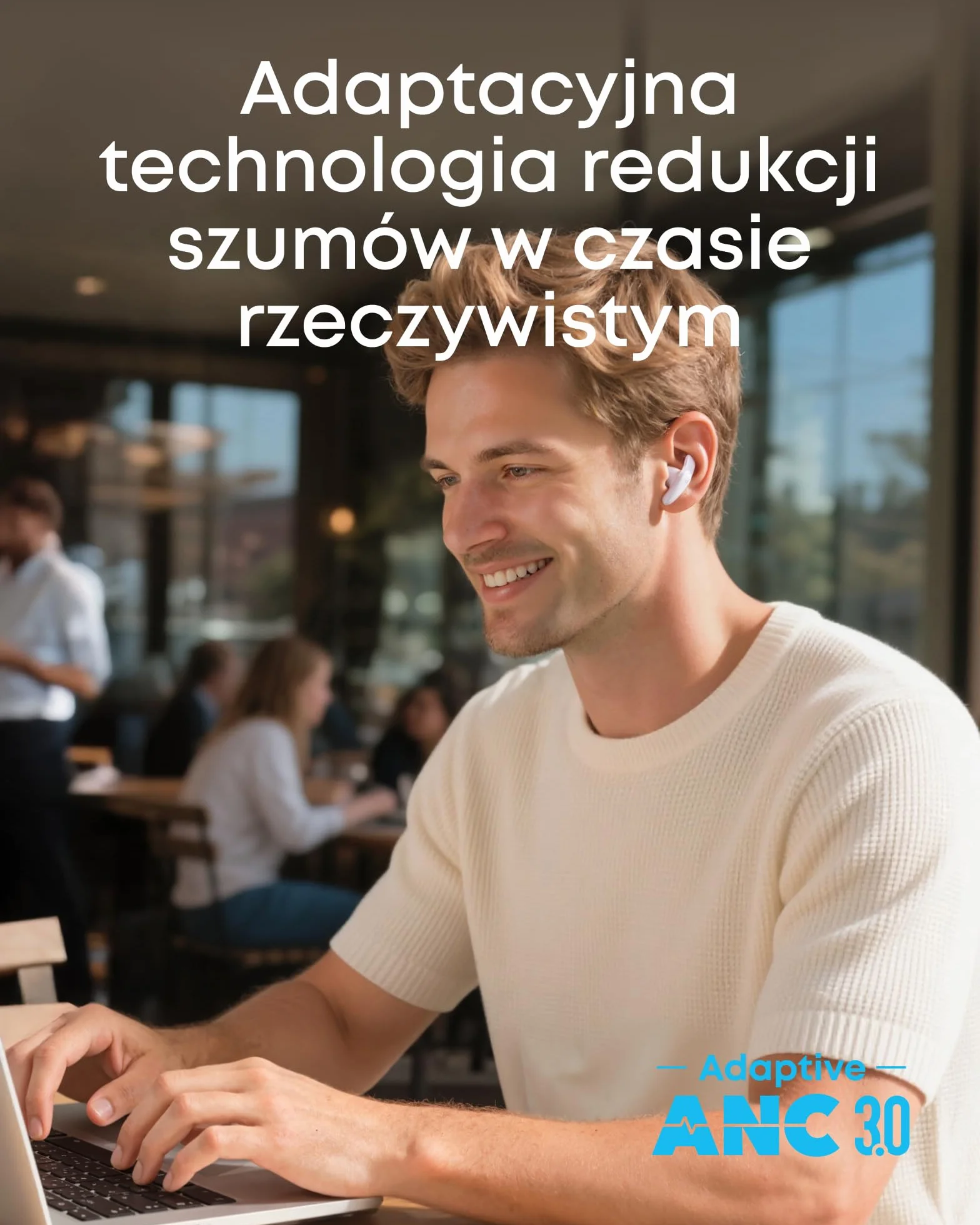 soundcore słuchawki douszne Liberty Buds, ANC, szybkie ładowanie (biały) | TWS, ANC, 4 rozmiary wkładek, tłumaczenie AI (100 języków), lepsza jakość rozmów z AI, częściowo douszna konstrukcja