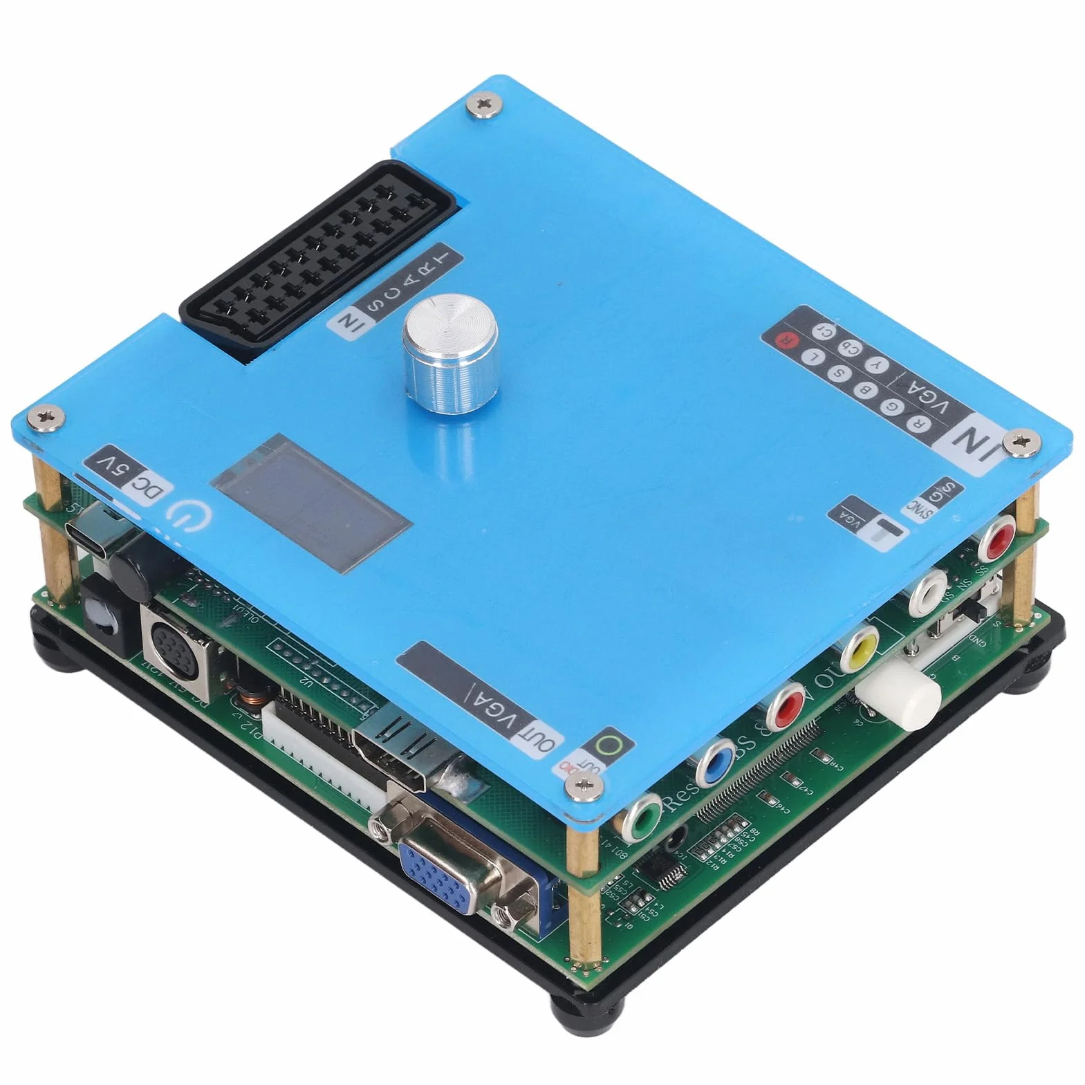 Fafeicy Konwerter VGA GBSC Konwerter Gier Wideo LCD z 3 Trybami Wyjściowymi VGA do Konsol do Gier i Wyświetlaczy CRT Rozdzielczość 480p 720p 1080p