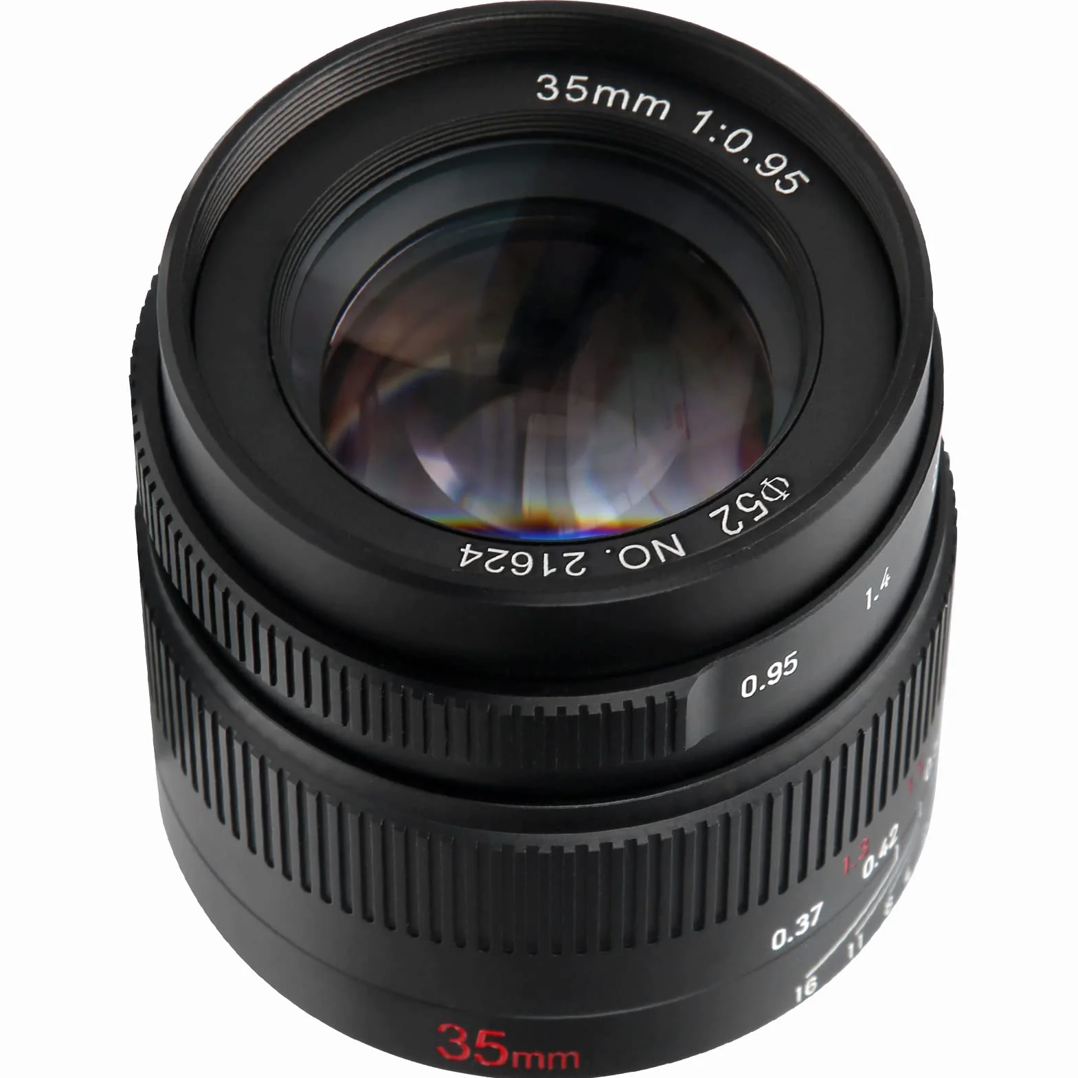 PUSOKEI Obiektyw Szerokokątny 35 Mm F0,95 z dużą przysłoną do Aparatu z Mocowaniem FX i 12 Listkami Przysłony do Portretów w Pomieszczeniach i na Zewnątrz