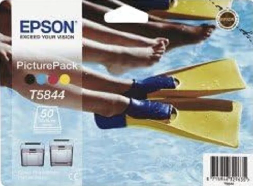 Epson PicturePack T5844 - zestaw wkładów do drukarki/papieru - 1 x kolor (cyjan, magenta, żółty, czarny) - 50 stron