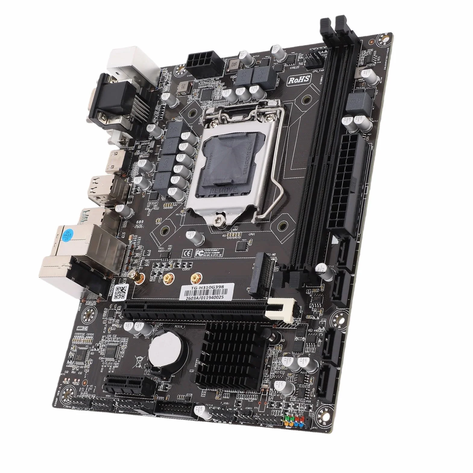 Płyta Główna H310 LGA 1151, maks. 32 Gb DDR4 NVME M.2 SATA 6 Gb Micro ATX Gamingowa Płyta Główna z Portem PCIE HMDI DVI VGA, Obsługuje 8th 9th G dla Lvy Bridge dla Intel Core