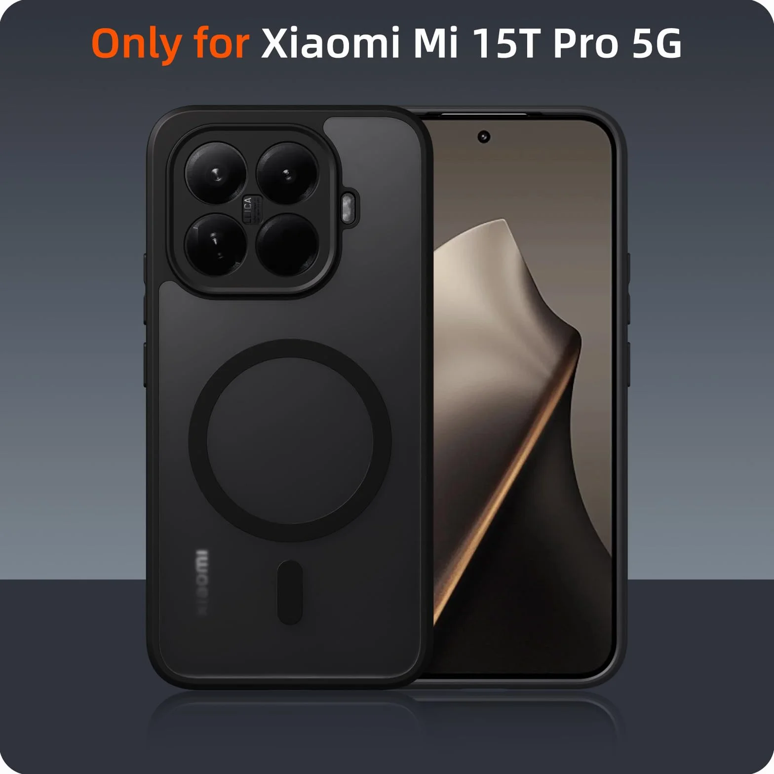 do Xiaomi 15T Pro 5G Pokrowiec kompatybilny z MagSafe z 2 sztukami szkła hartowanego, magnetyczny półprzezroczysty matowy futerał, [odporny na wstrząsy klasy wojskowej] etui z glazurą tylną