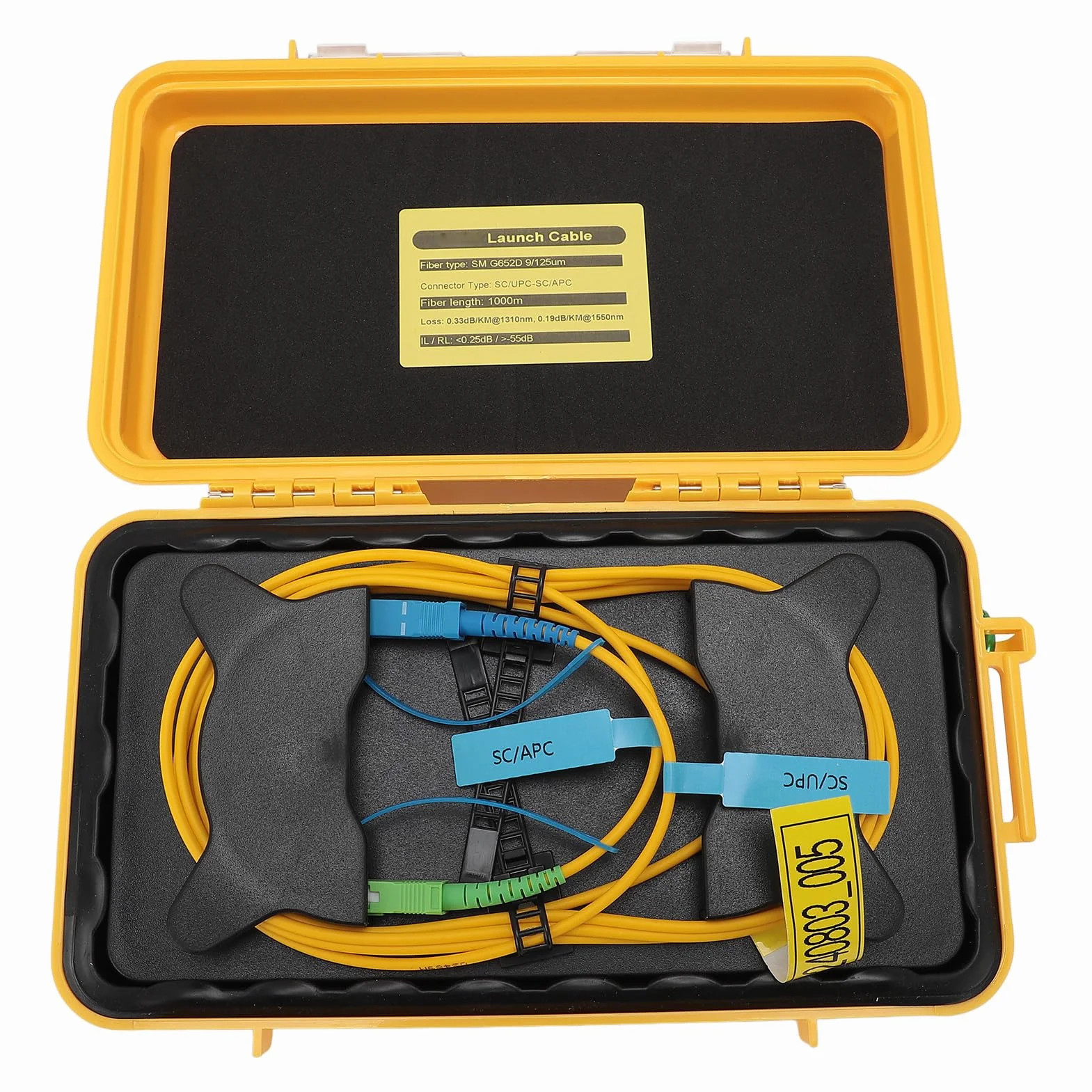Światłowód OTDR Launch Cable Box, SM G652D SC UPC 9/125um 1000m Światłowodowy Kabel Transmisyjny Złącze światłowodowe Eliminator Martwej Strefy Skrzynka światłowodowa dla Sieci