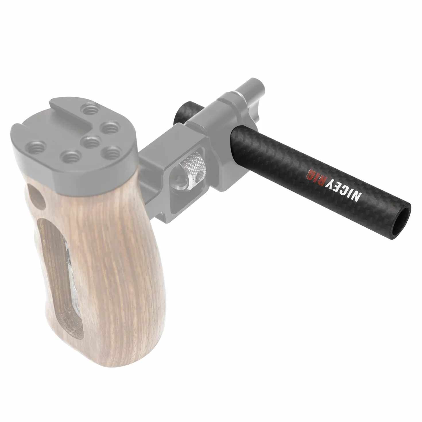 NICEYRIG Pręty z włókna węglowego 15 mm, długość 10 cm (4 cale) (2 szt.) | Do zacisku pręta Matte Box Follow Focus, DSLR Shoulder Rig 15 mm System podparcia szyn