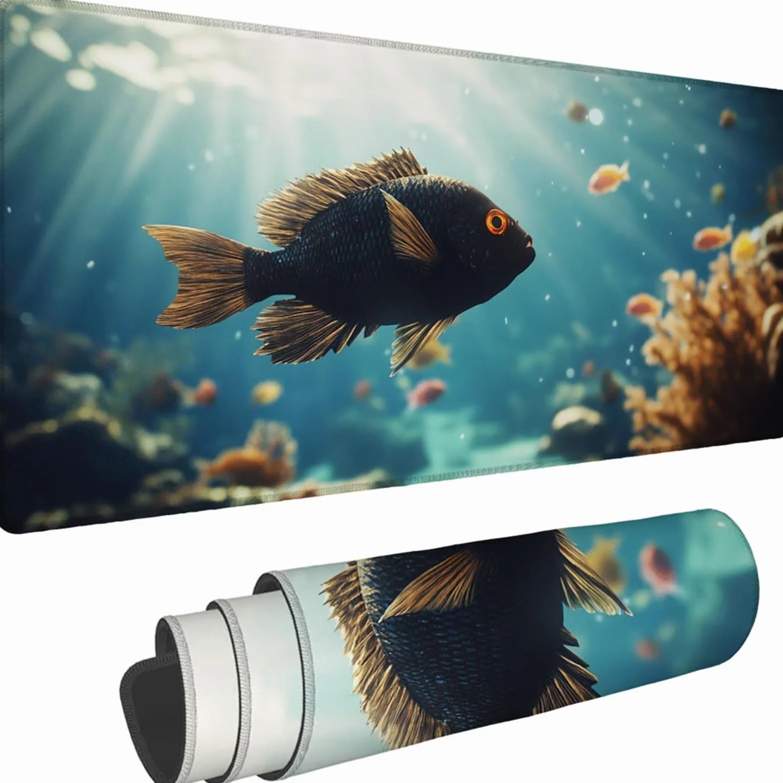 Gamingowa podkładka pod mysz 1200 x 600 x 3 mm, XXL, wodoszczelna, odporna na ścieranie, z przyszytymi krawędziami, niebieska, podkładka na biurko, poprawia prędkość i precyzję pod laptopa, komputer