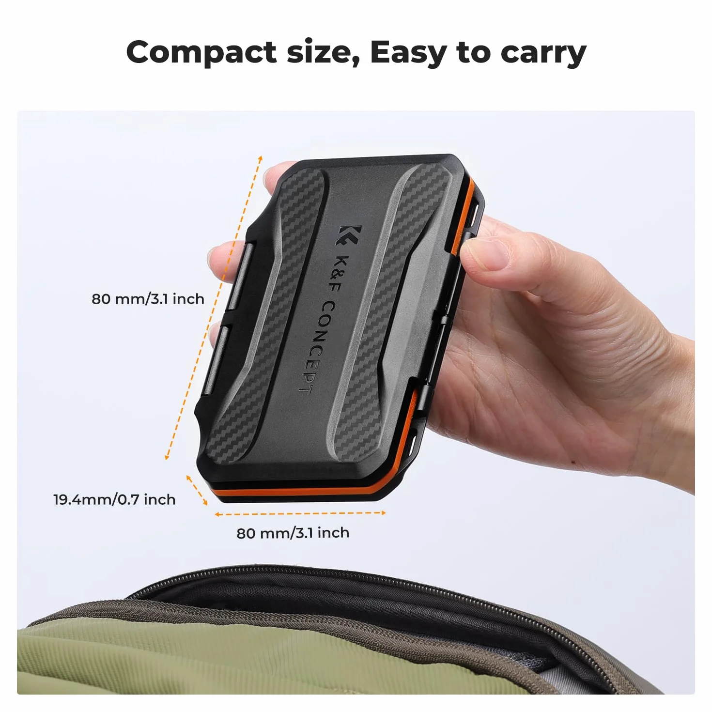 K&F Concept Etui na karty pamięci 12 SD 12 CFE-A Slot Card Storage wodoodporne odporne na wstrząsy organizer