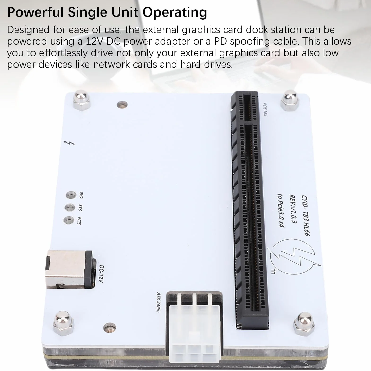 Cocoarm Zewnętrzna Stacja Dokująca do Karty Graficznej Stacja Dokująca do Karty Graficznej USB4.0 PCB z Kablem Danych JHL7440 1 M PCIe 16X Hot Swap Laptopa Mini PC Przenośny Komputer Gier