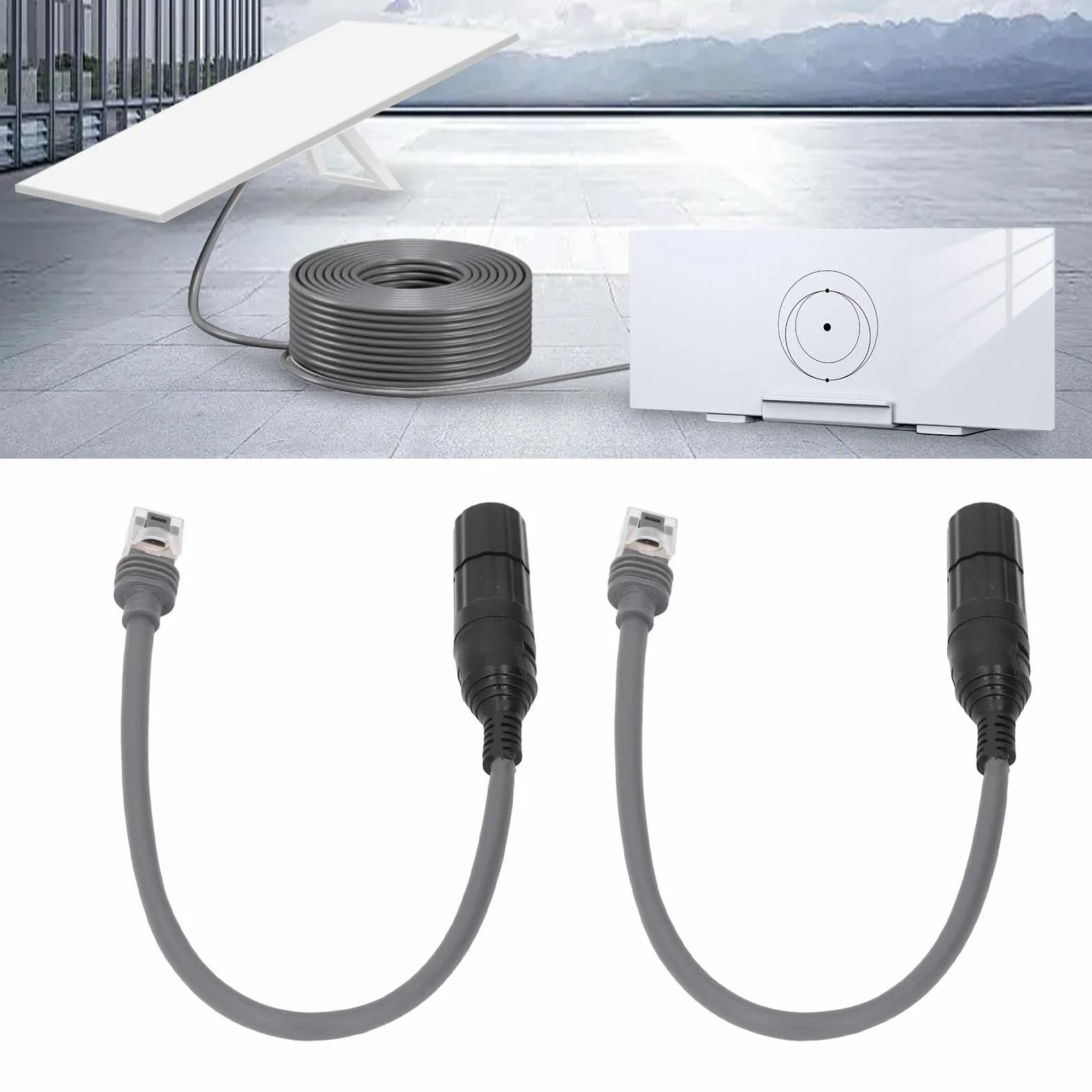 Adapter Kablowy Gen3 SPX na RJ45 1200Mbps 26AWG Prostokątny Przedłużający Kabel Satelitarny, 2 szt.
