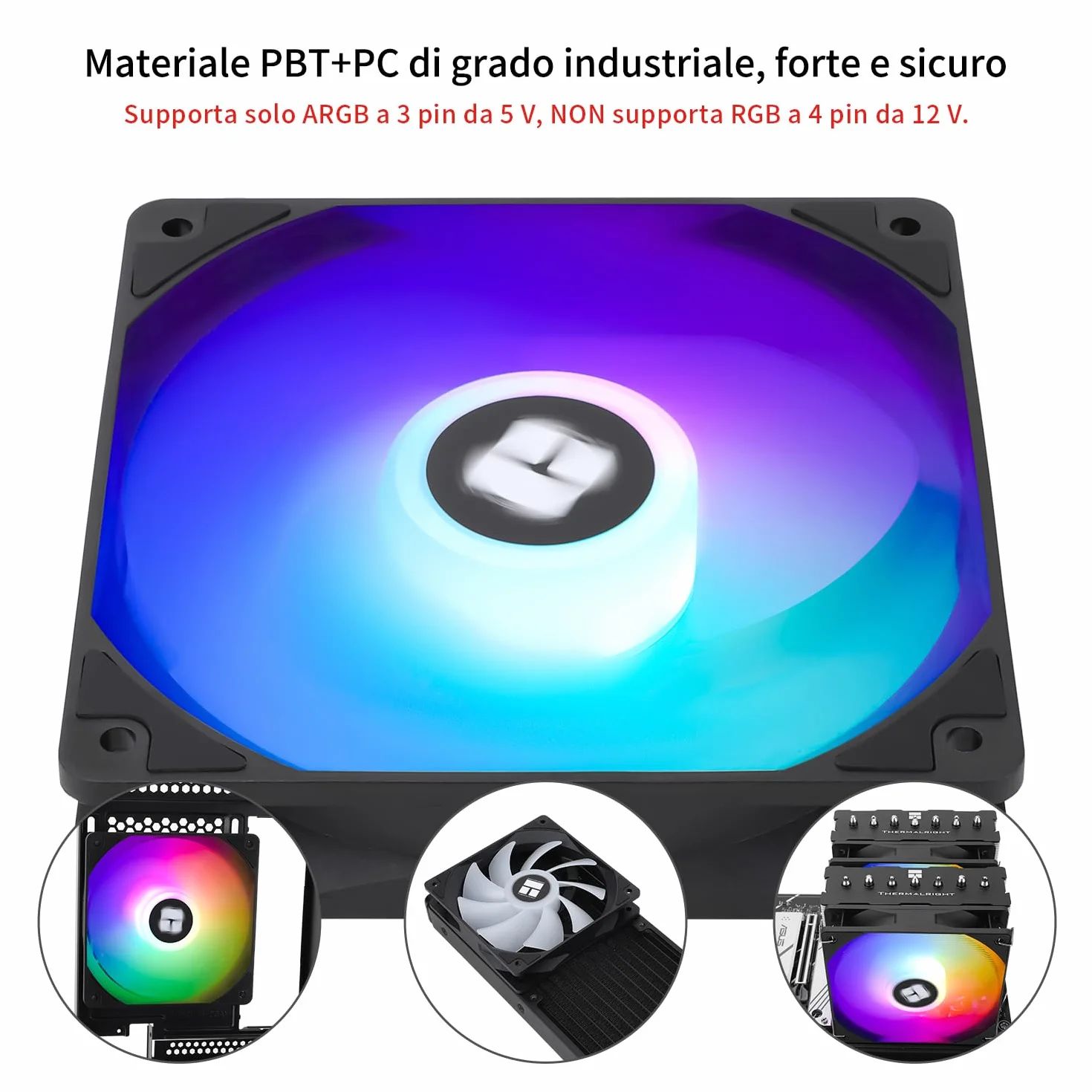 TR TL-C12C-S X3 wentylator CPU 120 mm ARGB PWM cichy łożysko S-FDB 1500 obr./min