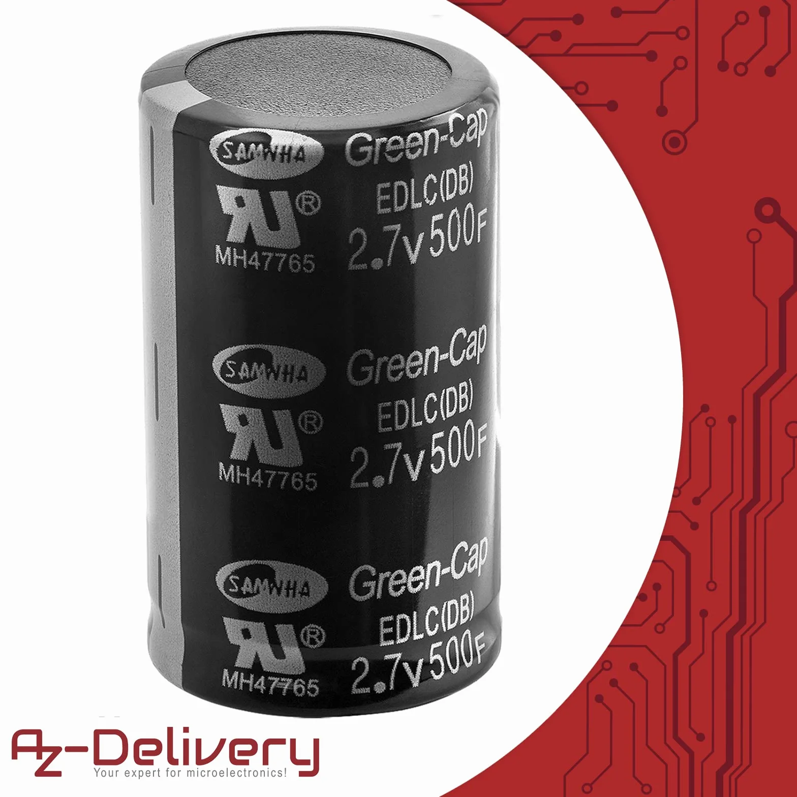 AZDelivery 5 x Superkondensator skraplacza 2,7V 500 Farad wraz z E-Book!