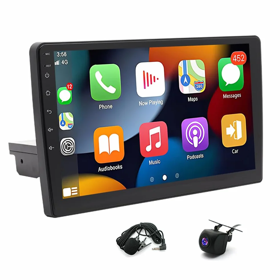 BYNYXI 9 cali 2 GB + 32 GB bezprzewodowy system Android, auto CarPlay, kompatybilny z Ford Transit Custom 2018-2023, Android 14, nawigacja GPS, podzielony ekran, WIFI, Bluetooth, radio samochodowe