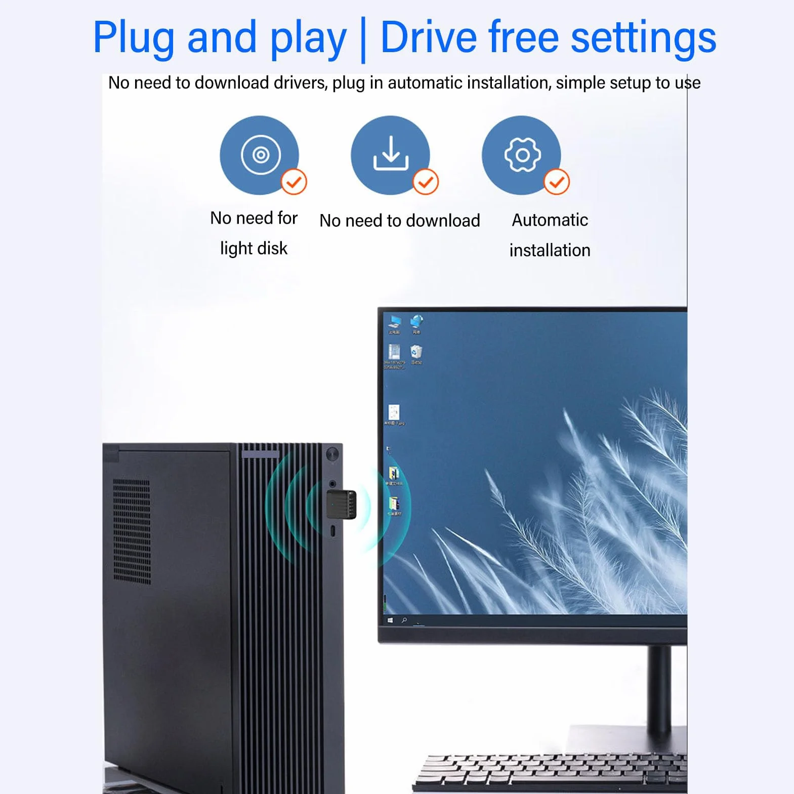 Karta Sieciowa USB WiFi Dwuzakresowa 2,4G/5,8G 650Mbps Odbiornik Nadajnik