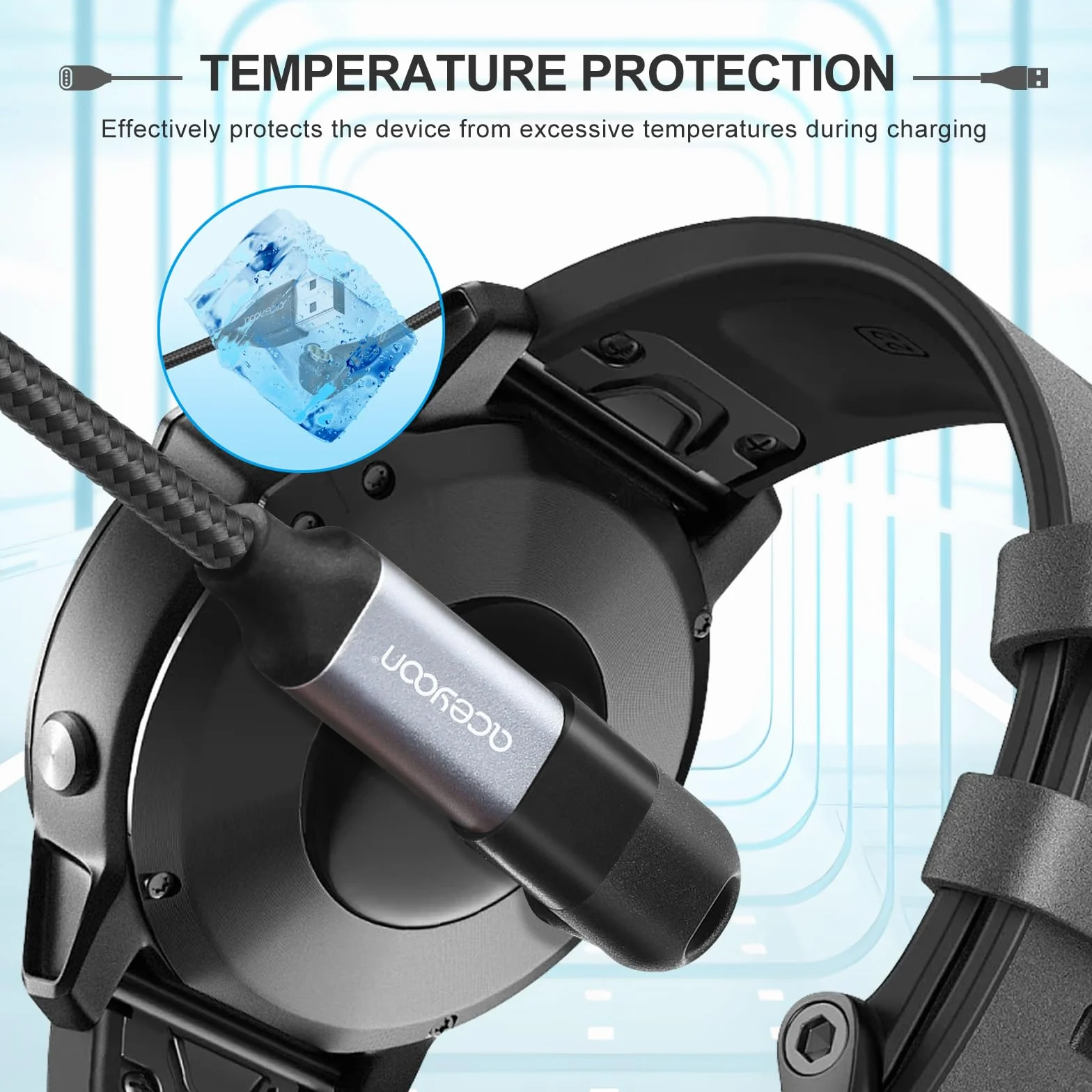 Kabel do ładowania Garmin Fenix 7 6 5 4 3, USB A do ForeAthlete 245 745 935 945, Approach S10 S12 S60 S62, 2 szt. + adapter