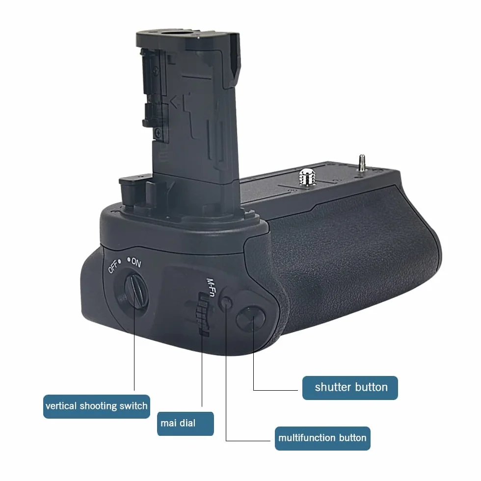 Uchwyt baterii Mco-Bg-R10 Pro kompatybilny z Canon Eos R5/R6/R5C/R6 MARK II - zamiennik dla BG-R10 zawiera zdalne zwalnianie migawki z częstotliwością radiową 2,4 GHz