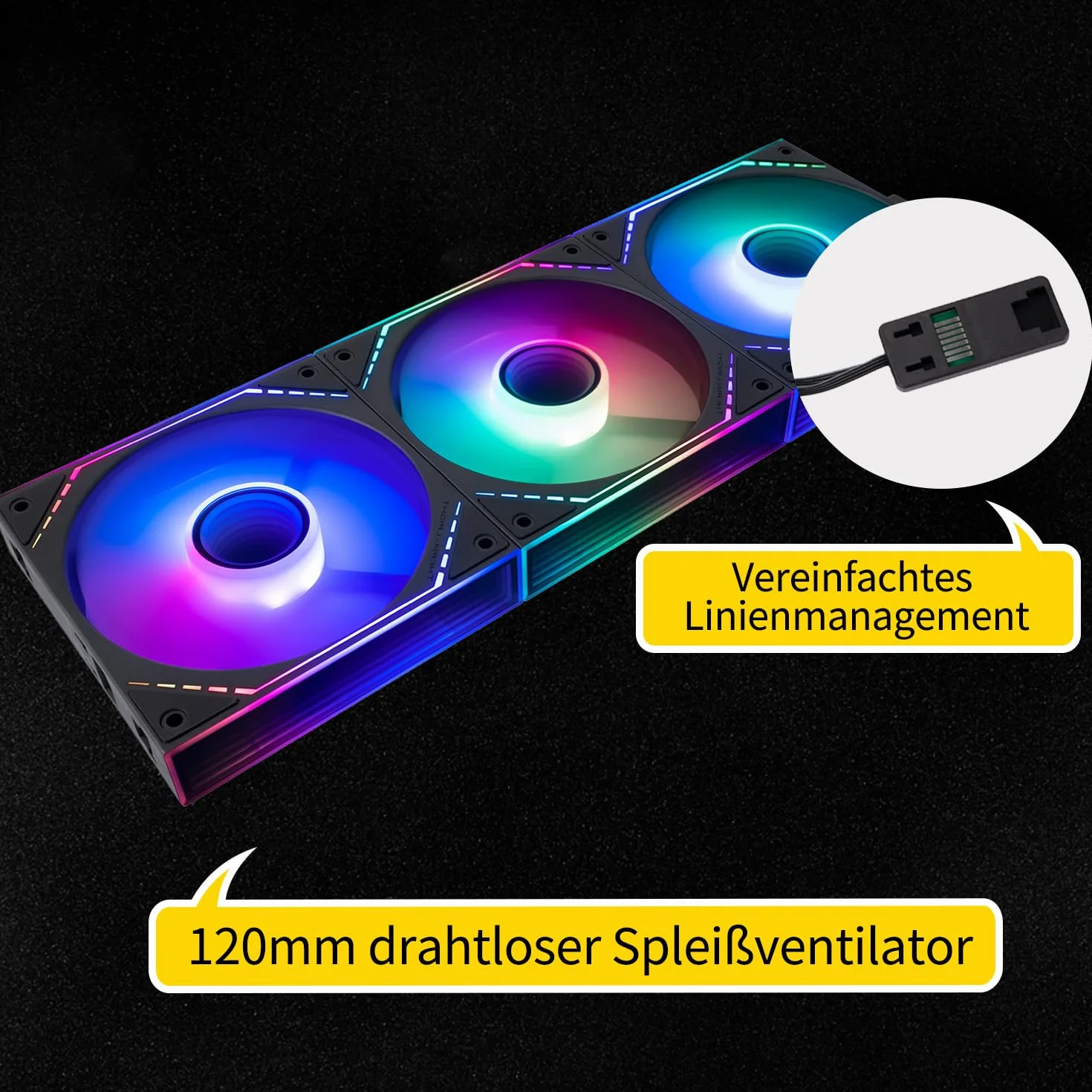 TR TL-M12QR-S X3 wentylator do obudowy, bezprzewodowe połączenie, chłodzenie procesora z efektem lustrzanym ARGB, ciche chłodzenie z prędkością 1500 obr./min, wentylator chłodnicy procesora (120 mm