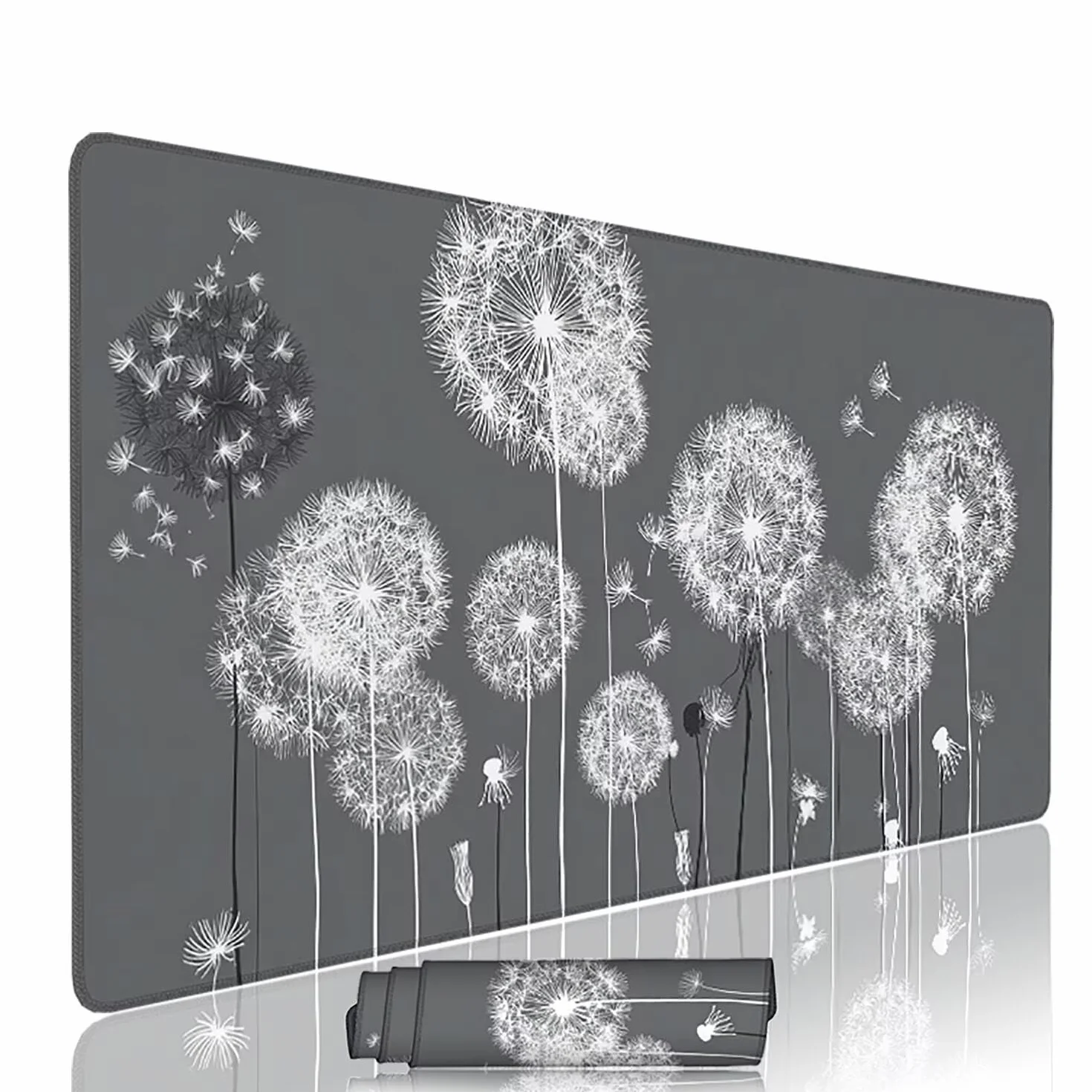 Podkładka pod mysz, szara, XXL, na biurko, akcesoria dla graczy, trawa, duża, 1200 x 600 x 3 mm, wodoodporna, antypoślizgowa, gumowa podstawa do biura, laptopa, komputera, graczy W-1031