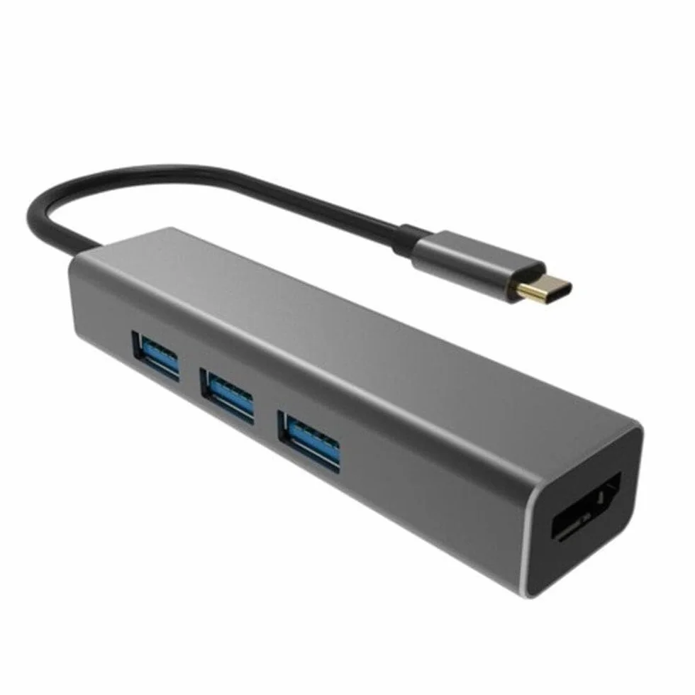 VCOM DH318 koncentrator USB typu C na USB 3.0 x 3 + HDMI 4 w 1, czarny