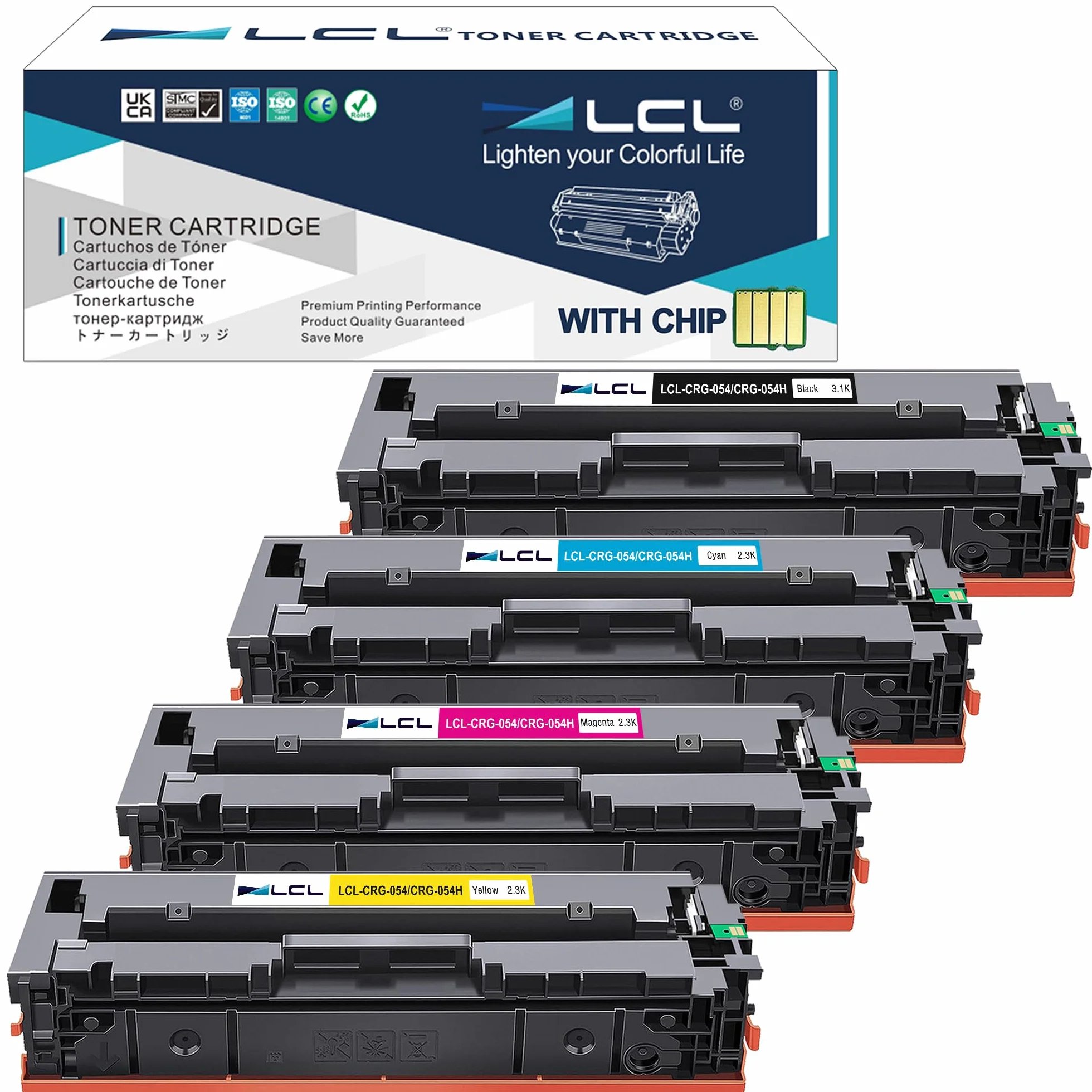 LCL Toner kompatybilny 045 045H CRG-045 CRG-045H 1243C002 1244C002 1245C002 1246C002 (KCMY) zamiennik do Canon i-SENSYS LBP621cw 623cw MF643CDW MF64444CDW MF64444 5CX MF65CX 40C MF641CW MF642CDW