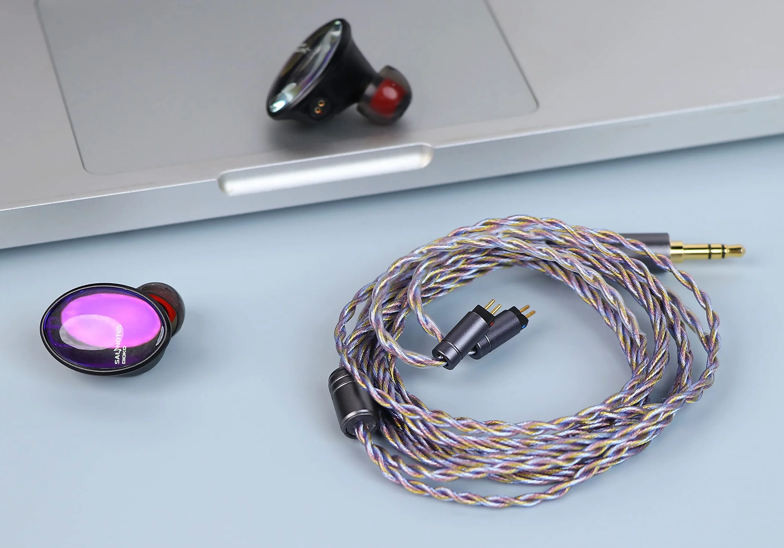 Linsoul Tripowin Zoe ulepszony kabel 4 przewody, czysta miedź, pozłacany, 24 AWG, KZ ZS10 PRO TINHIFI T2 T3 Plus (2-biegunowy, 0,78 mm)