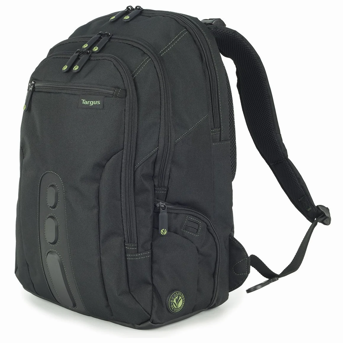 Targus Torba na laptopa, pasuje do laptopów o przekątnej do 15,6 cala i pojemności 27 l, ekologiczny plecak wykonany z butelek z recyklingu, trwały, przyjazny dla TSA - czarny