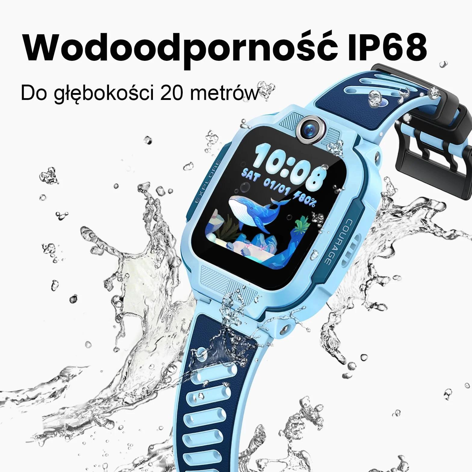 imoo Z3 4G Zegarek inteligentny dla Dzieci, GPS rzeczywisty, rozmowy wideo i głosowe, kontrola rodzicielska, ekran 1,5" HD, 8GB, IP68 wodoodporny, tryb szkolny, SOS, kolor niebieski