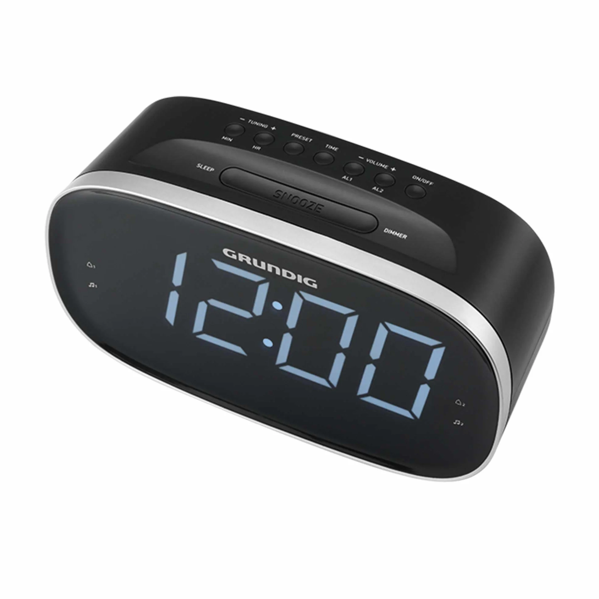 GRUNDIG Sonoclock 3100 budzik z funkcją radia, tuner FM, funkcja budzika, funkcja zasypiania, funkcja drzemki, sygnał alarmowy, wyświetlacz LED, czarny