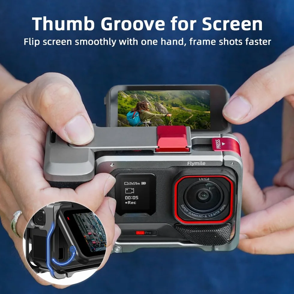 BRDRC Zestaw Uchwytów dla Insta360 Ace Pro 2 / Ace Pro (z Klamką), Zestaw Rozszerzający Uchwyt z Przyciskiem Zakresu, Szybkie Zwolnienie, Uchwyt na zimną butelkę dla Insta 360 Ace Pro 2/Akcesoria