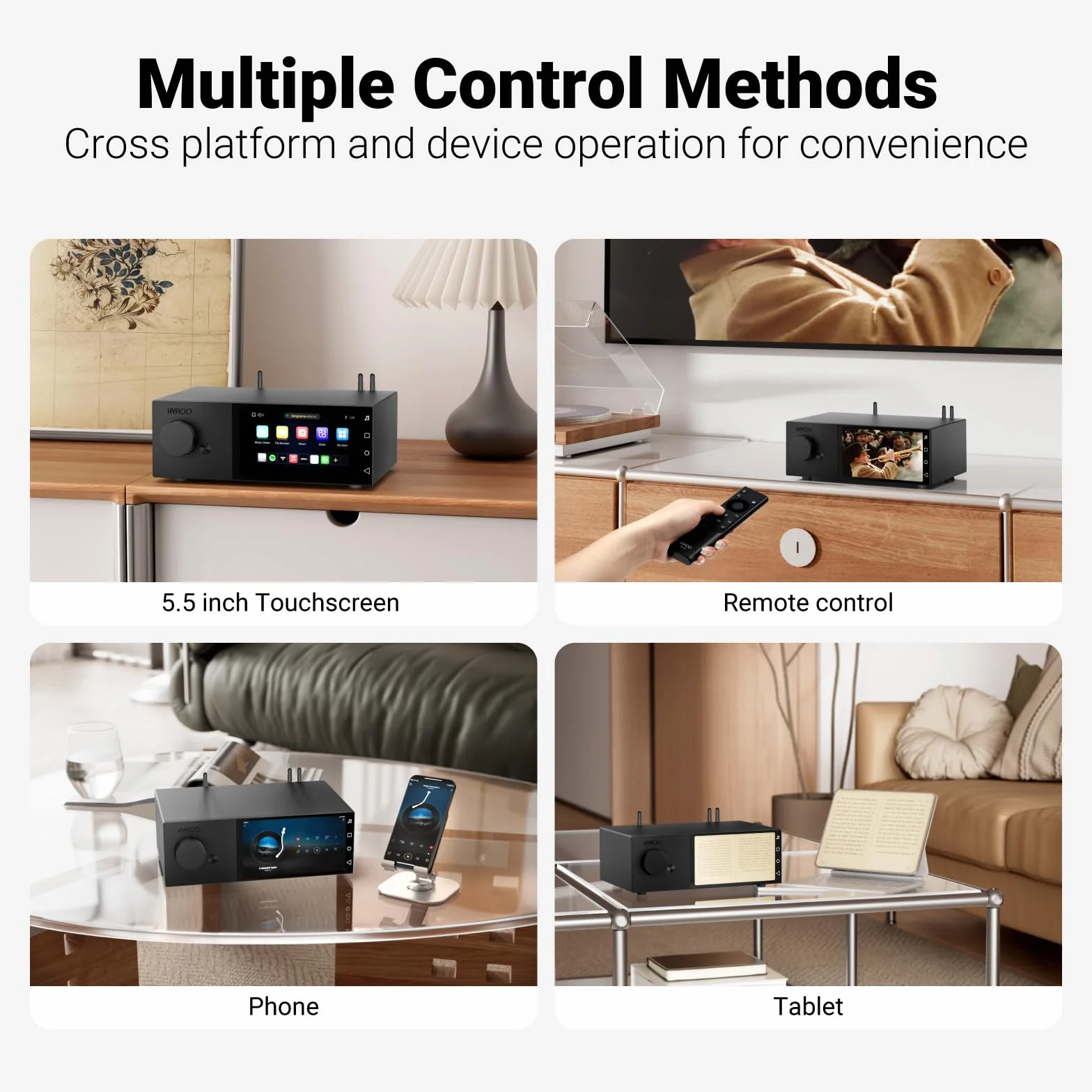 DM100 HiFi Music Streamer i cyfrowy odtwarzacz audio 5,5", ekran dotykowy 8 + 64 GB, korekcja 31 pasków, korekcja korekcji EQ i pokoju, DLNA AirPlay NAS Bluetooth 5.4 WiFi 6, kompatybilny z