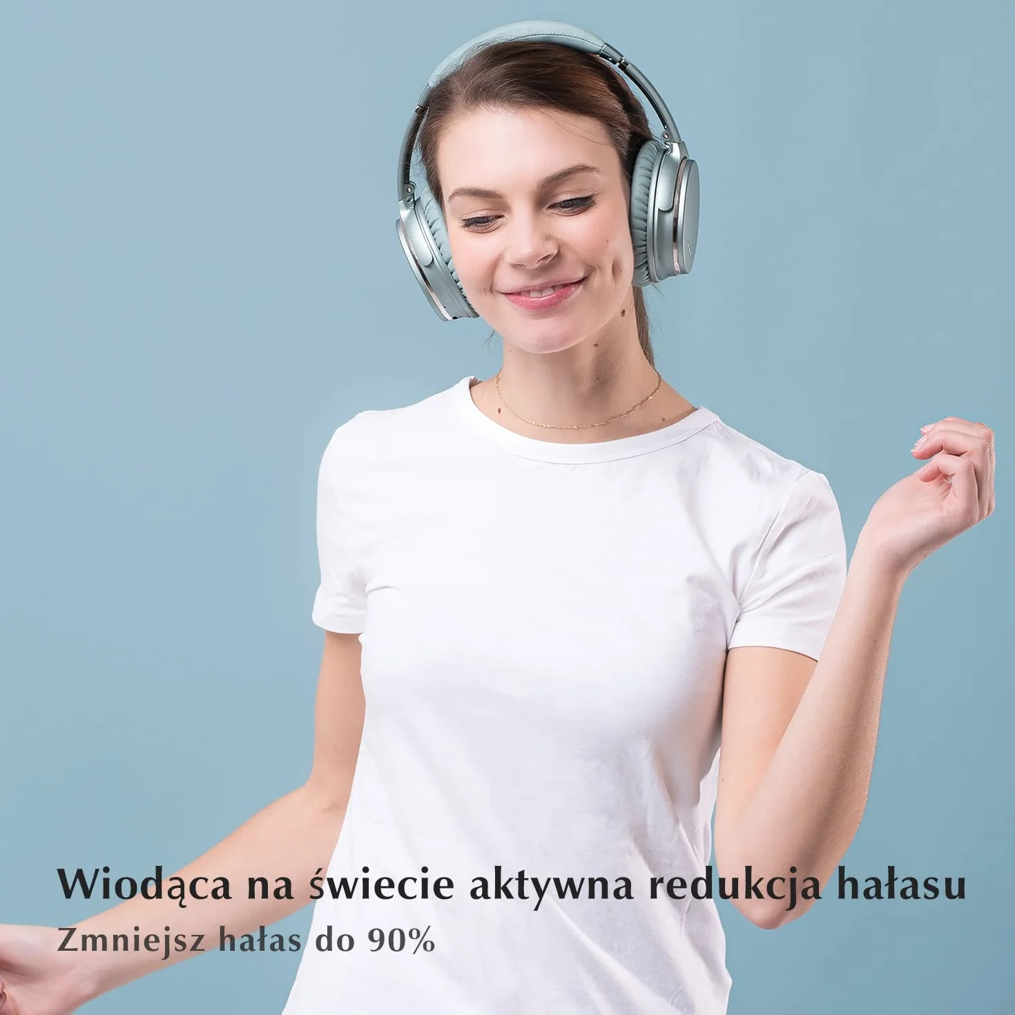Srhythm NC35 Over-Ear z szybkim ładowaniem USB-C, Hybrid Active Noise Cancelling słuchawki, składane, bezprzewodowe, Bluetooth 5.3, mikrofon, rozmowy głosowe, 50 godz