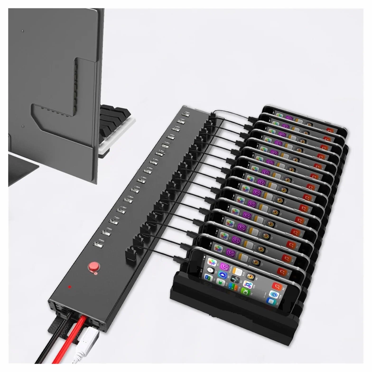 30-portowy Koncentrator USB Przemysłowa Stacja Dokująca O Mocy 300 W. Wieloportowa Ładowarka USB Szerokie Zastosowanie