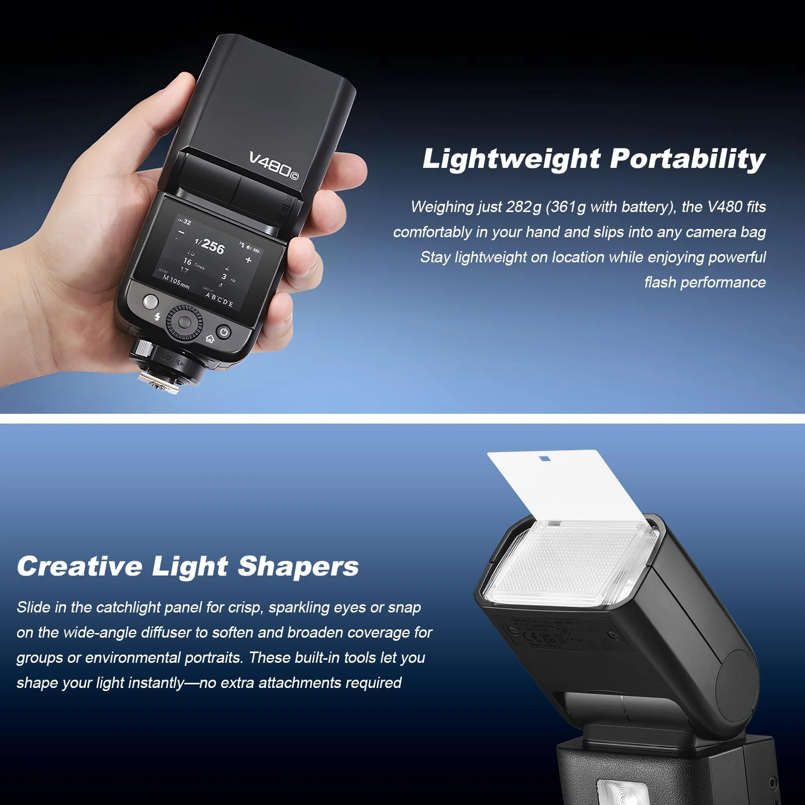 Godox V480S V480-S lampa błyskowa do aparatu Flash Speedlite 7,2 V/2200 mAh TTL GN50 650 lampa błyskowa o pełnej mocy do kamer Sony
