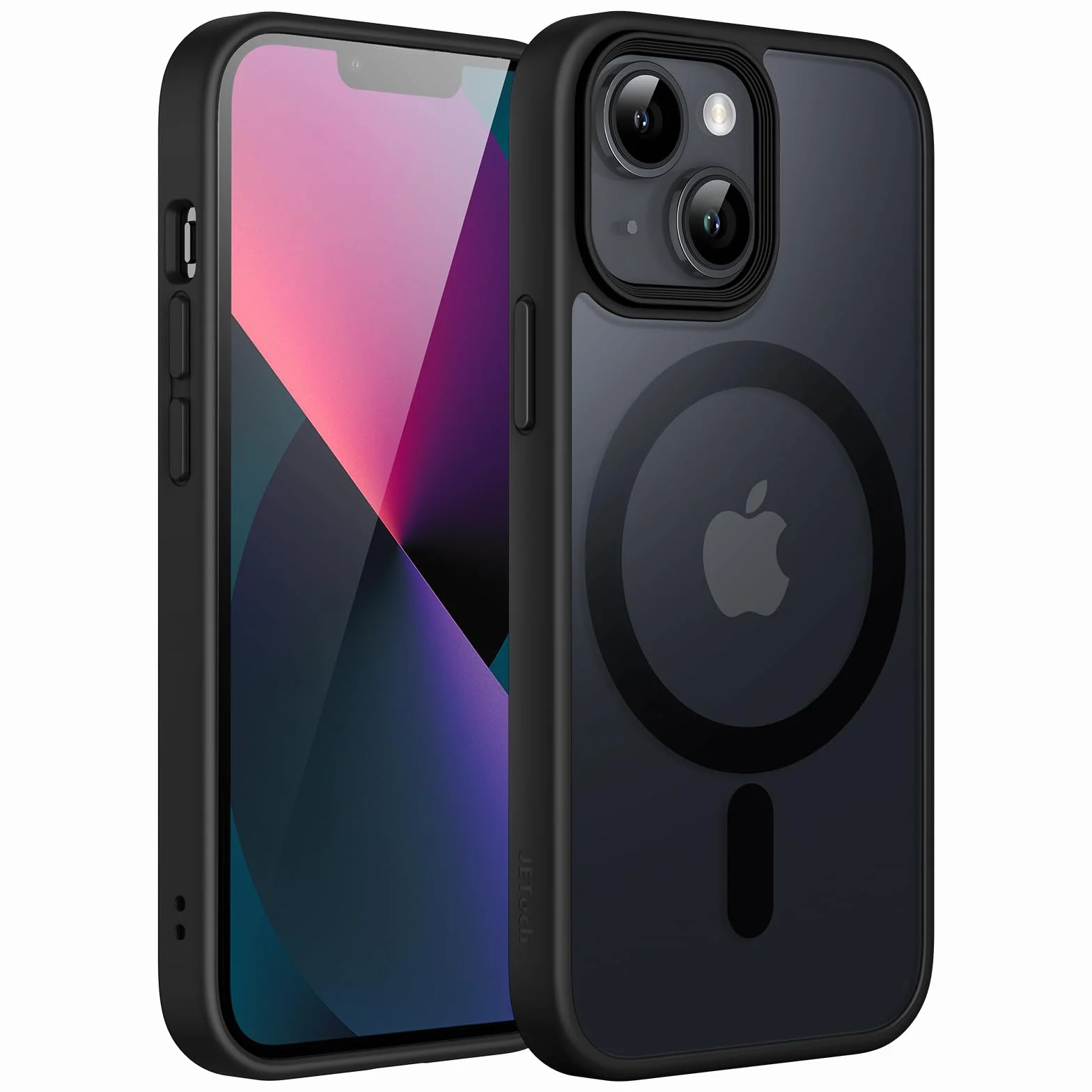 JETech Magnetyczna Etui dla iPhone 13 mini 5,4 Cala Kompatybilny z MagSafe, Półprzezroczysta Matowe Tylna Szczupły Odporny na Wstrząsy Case (Czarny)
