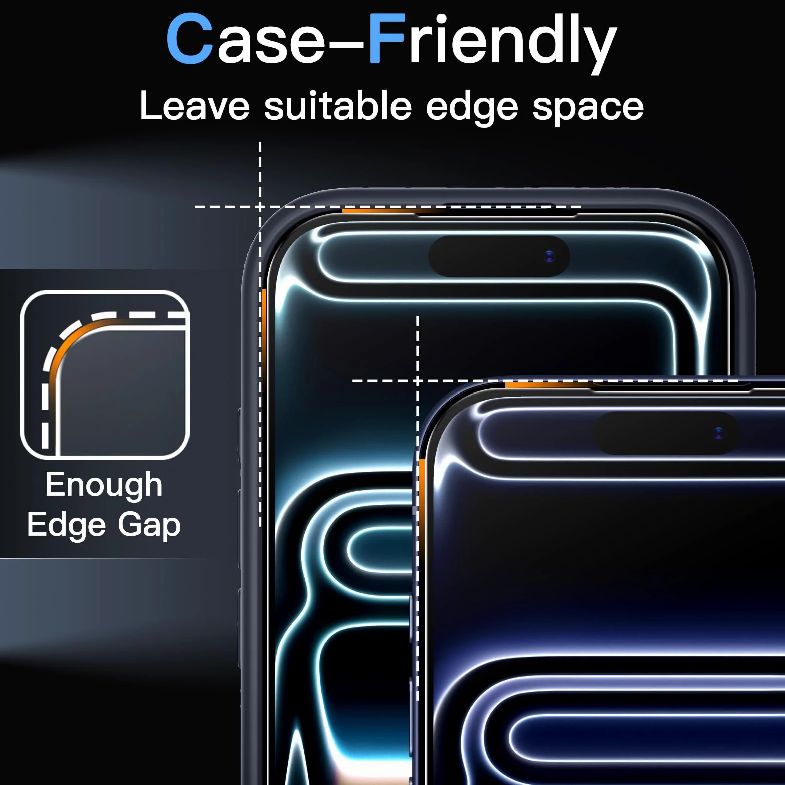 JETech Pełna Pokrycie Ochraniacz Ekranu dla iPhone 17 Pro, AR Powłoka Antyodblaskowa, Czarna Krawędź Szkło Hartowane Antyodciskowy & Narzędzie Instalacyjne Auto-Align, 6,3 Cala, 2 Sztuki
