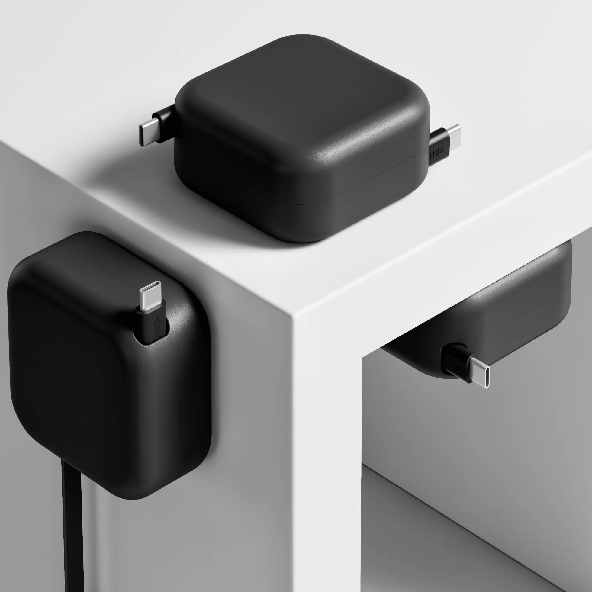 Willox SplitSpool Wysuwany kabel do szybkiego ładowania, 240 W, kompatybilny z USB‑C, niezależny podwójny wyciąg, do 2 m od końca do końca, do iPhone 16/15, iPad Pro, MacBook, Samsung Galaxy (czarny)