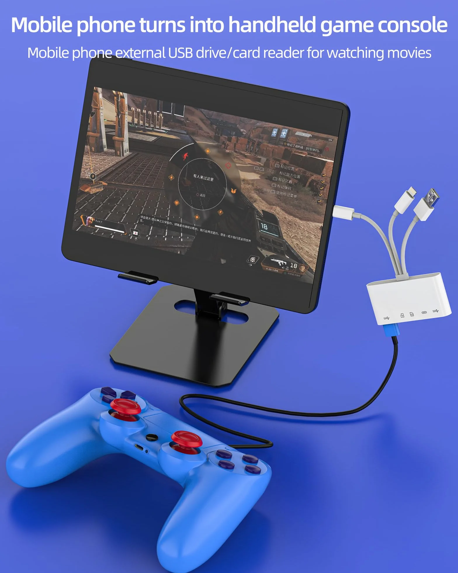Adapter USB C Lightning USB (5 w 1) OTG 3.0 kabel czytnika kart SD do Apple iPhone 15 14 czytnik kart micro SD czytnik kart TF pamięć flash do iPada PC adapter kamery pamięci, kompatybilny z Samsung