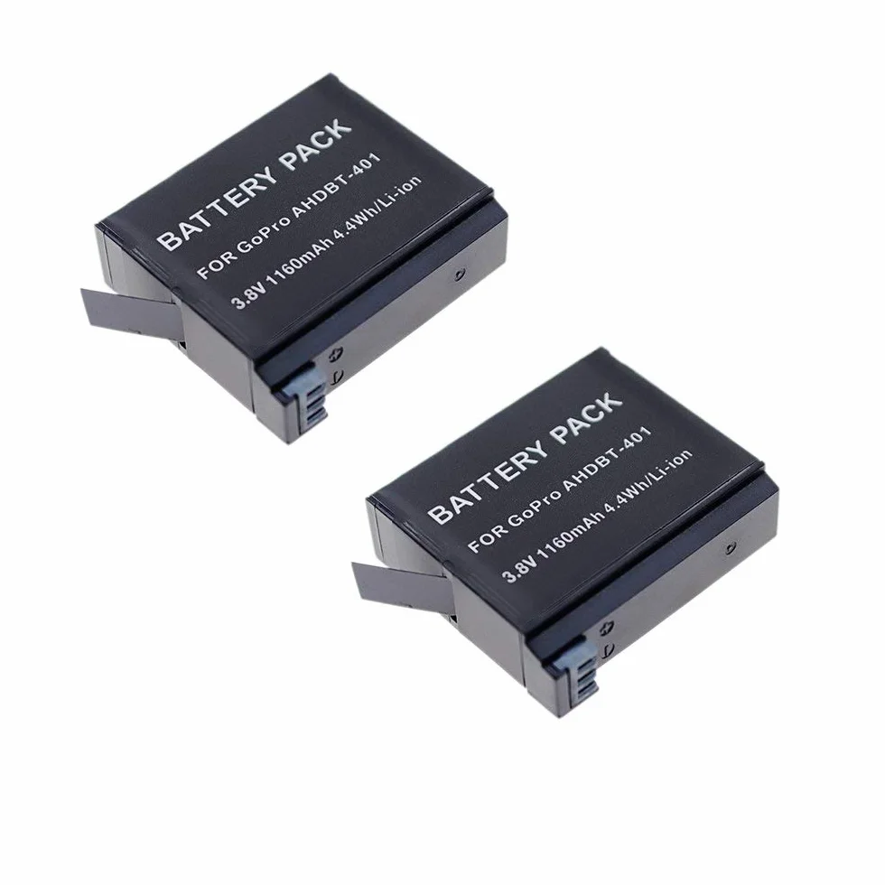 Suptig Bateria (2 sztuki) i ładowarka Daul do Gopro Hero 4 Black Gopro HEROR4 Silver i AHDBT-401
