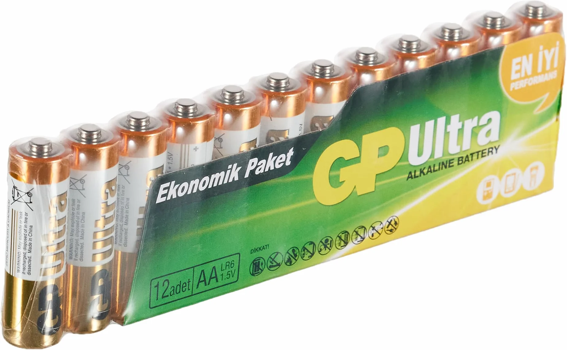GP Ultra Alkaline LR6 AA 1,5V Bateria alkaliczna 1,5 V Pojedyncza - Baterie (Single-Use Batterie, AA, Alkaliczny, Cylindryczny, 1,5V, 12 sztuk)