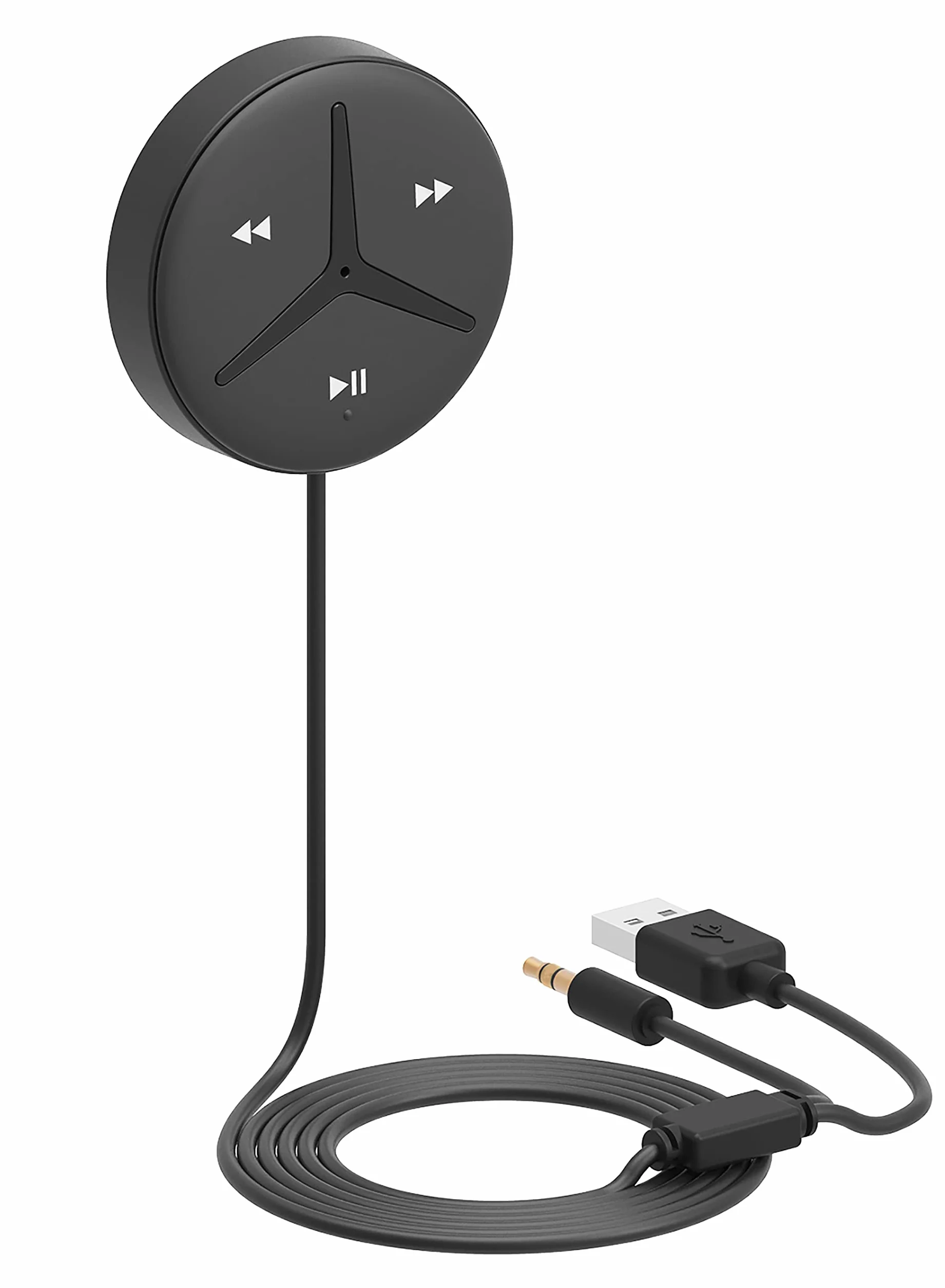 Aston Innovations SoundTek A1+ zestaw samochodowy Bluetooth z AAC do strumieniowego odtwarzania muzyki bez użycia rąk, adapter Bluetooth Aux do samochodu / domowego stereo, wbudowany izolator szumów i mikrofon, automatyczne włączanie/wyłączanie, automatyc