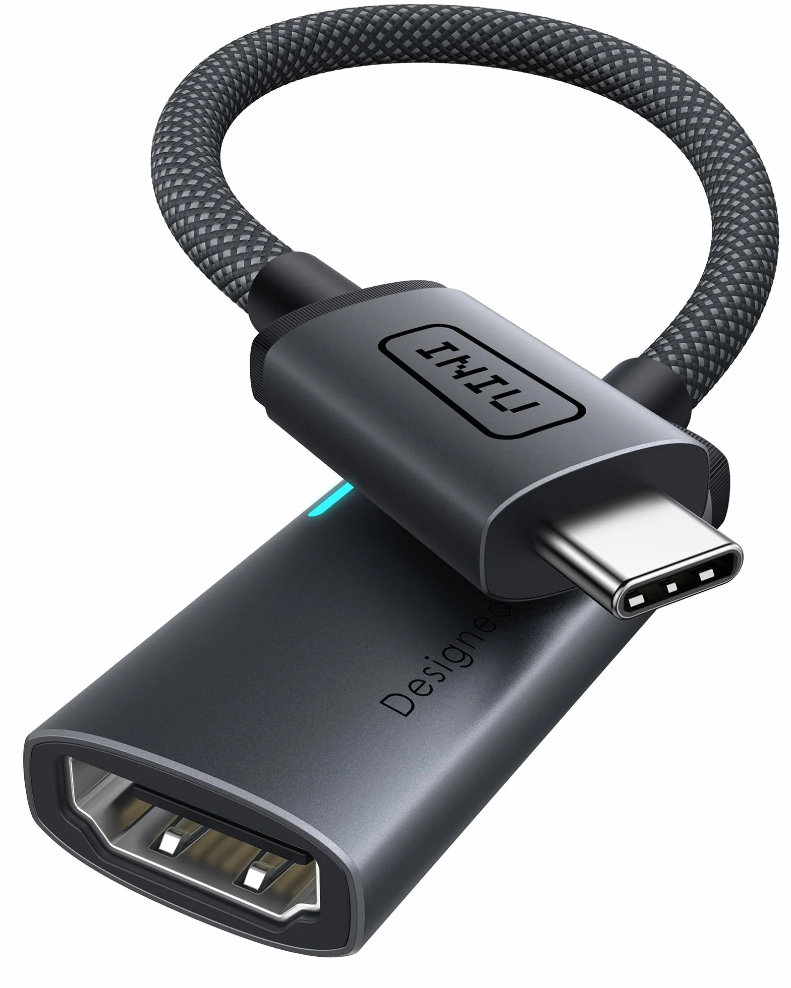 INIU Adapter USB C na HDMI 4K 60 Hz, USB typu C na HDMI adapter ładowarka do MacBook Pro Air, iPad Pro, iPhone 17 16 15 Pro Max, Pixelbook, Pixel 10 9, Surface Pro, Dell, XPS, Samsung 25 24 Ultra itd