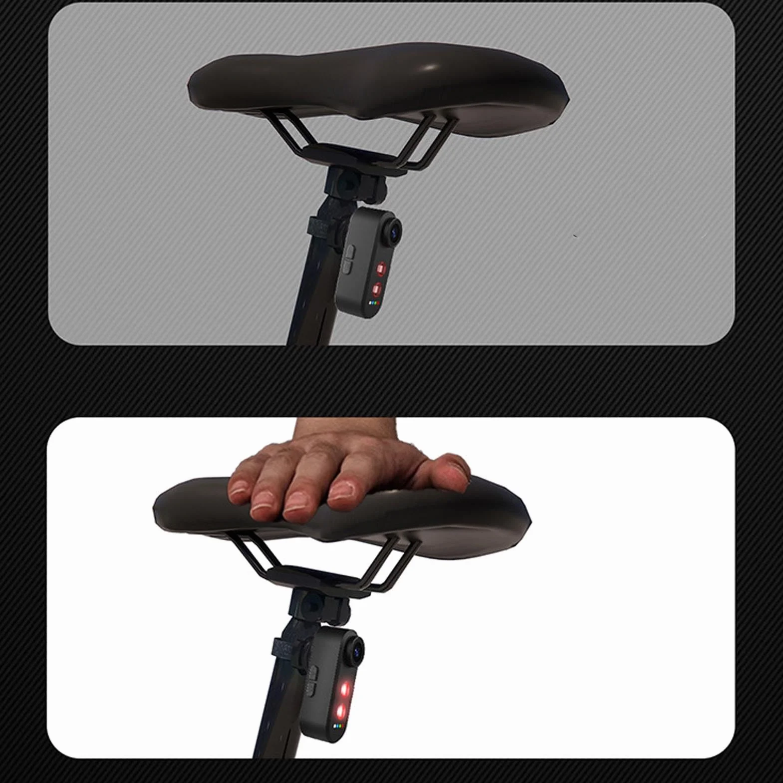 Bewinner Kamera Rowerowa z Ogonem światła, Sportowy Aparat Akcji 1080p, App Control Outdoor Cycling Outhling Oll -View z Mocowaniem, Odporny na wodę IPX6, Kąt Szerokości 140 °