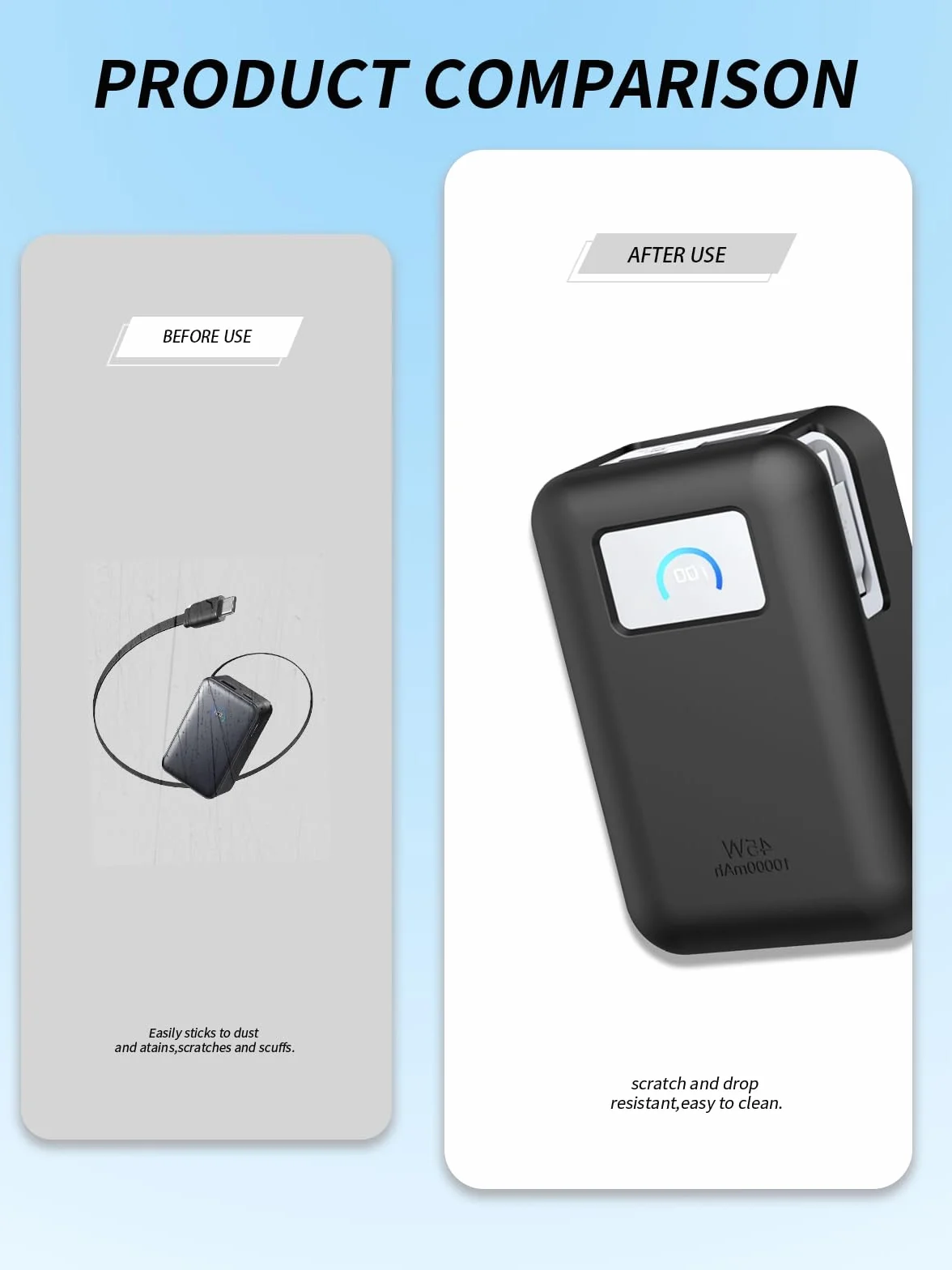 etui ochronne do Anker Nano Power Bank, 10 000 mAh, etui ochronne yystao – przyjazne etui silikonowe – nadaje się do wielokrotnego prania, odporne na zarysowania, kapanie, czarne