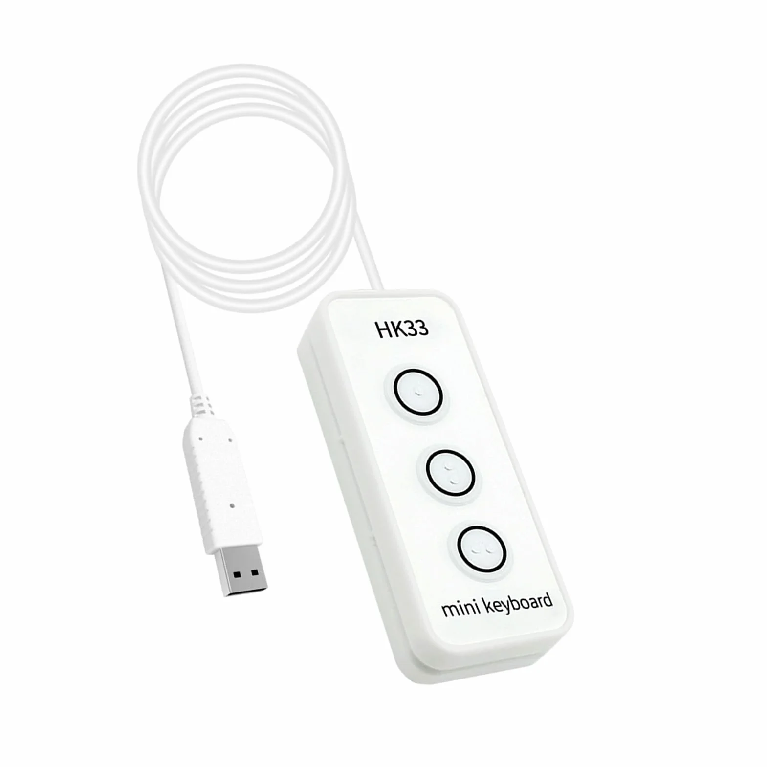 Jiawu 3-przyciskowa Klawiatura do Programowania USB z absorpcją magnetyczną, łatwa Instalacja - Niestandardowa Klawiatura Zapewniająca większą produktywność w Grach i środowiskach Pracy (HK33UBM