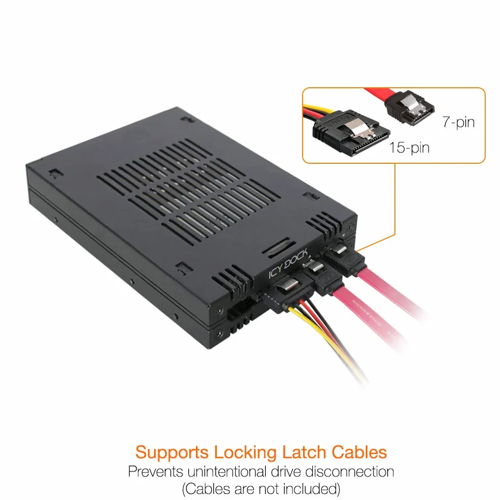 ICY DOCK Ramka wymienna do 2 x 2,5 cala (6,4 cm) SATA/SAS SSD/HDD ExpressCage MB742SP-B
