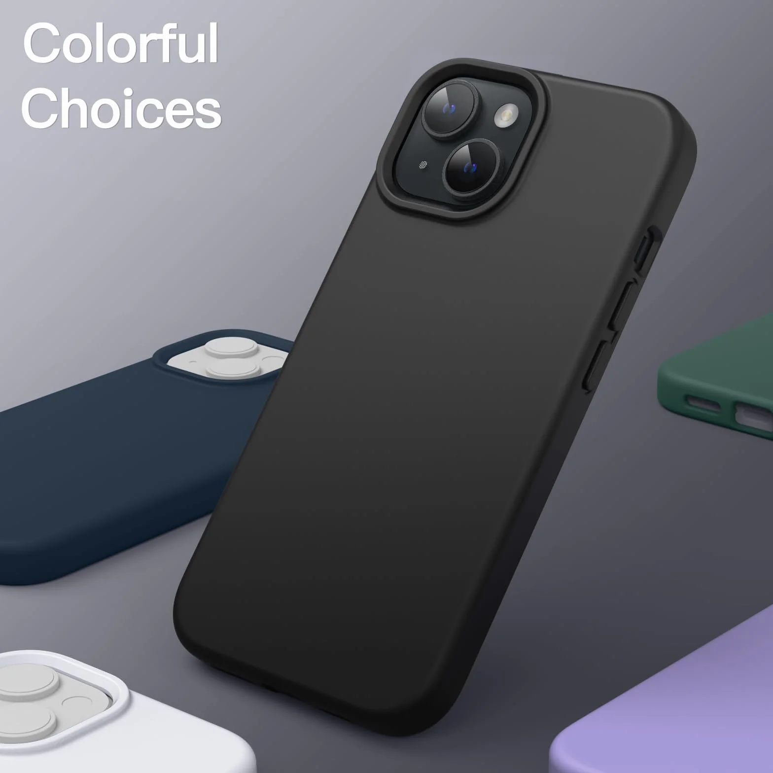 JETech Etui iPhone 14 6,1 Cala Silikonowe Odporny na Wstrząsy Czarny