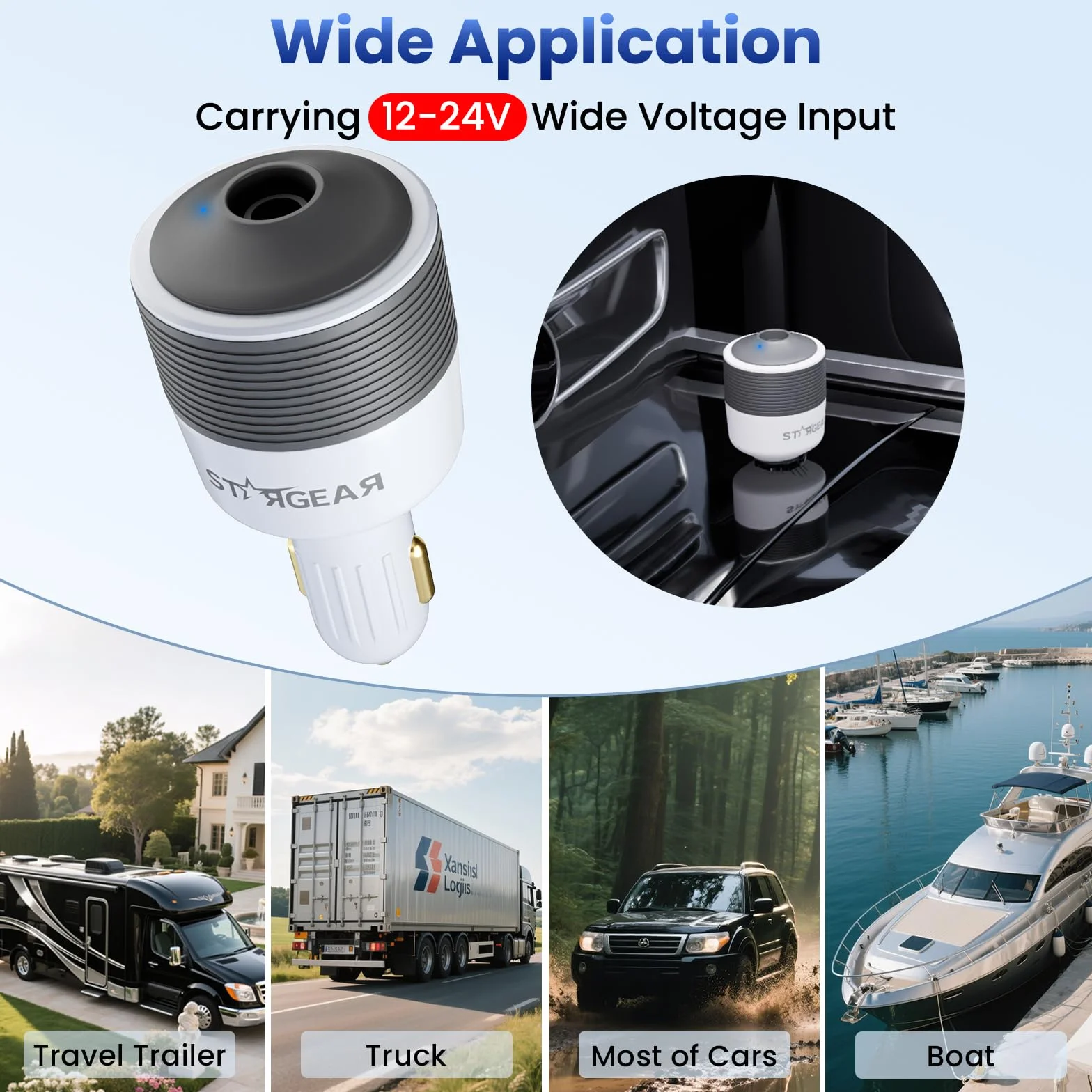 Starlink Mini adapter samochodowy 12 V na 24 V DC Step Up z adapterem do zapalniczki samochodowej 60 W, adaptery Starlink Mini 12 V obsługuje oficjalne adaptery 16 AWG, 30 m, idealny do