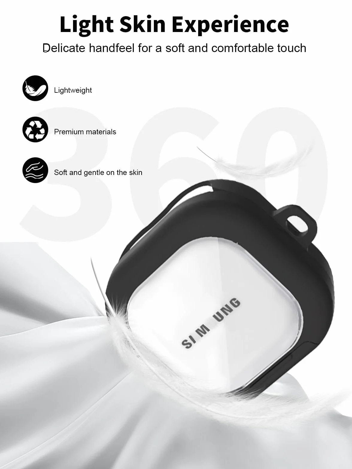 Etui na słuchawki Samsung Buds 4 Pro, miękka obudowa TPU + PC, wodoszczelne, toergy odporne na uderzenia, zarysowania, łatwe do przenoszenia, ze smyczą, breloczkiem do kluczy i zestawem do czyszczenia