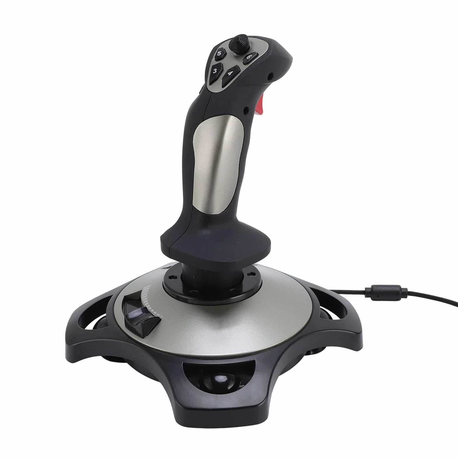 Symulator Lotu Kontroler Typu Joystick Przewodowy Drążek Sterowy USB z Wibracjami, przepustnicą i Programowalnymi Przyciskami do Gier Komputerowych z Systemem 7/8/10/11
