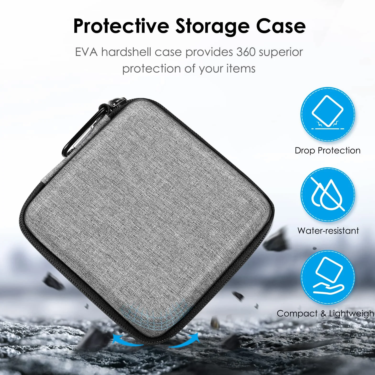 FINPAC Twarde etui na ładowarkę MacBook, mała torba organizująca na elektronikę do zasilacza MacBook, przenośna saszetka podróżna do przechowywania akcesoriów do laptopa, Magic Mouse, napędów USB