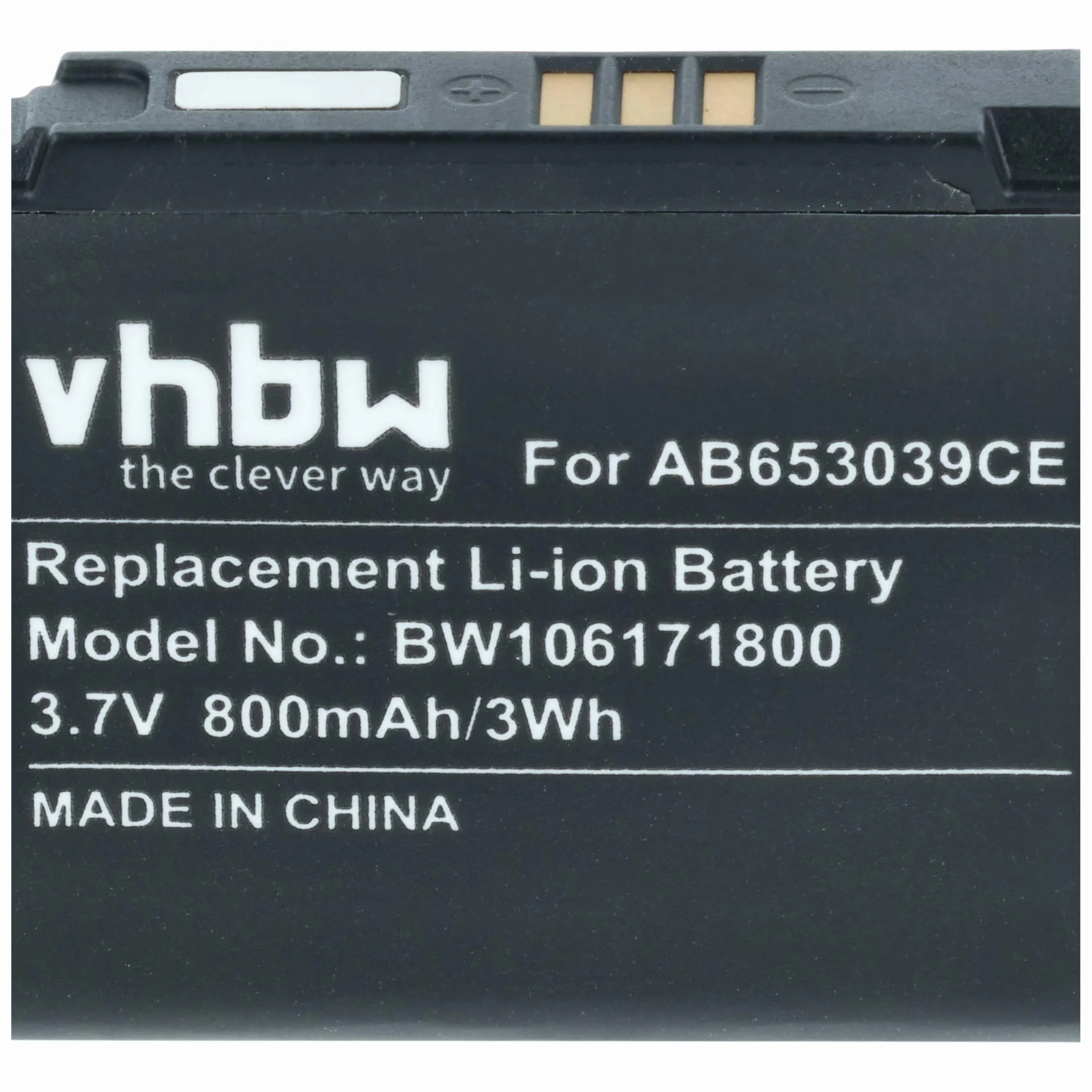 vhbw akumulator litowo-jonowy 800 mAh 3,7 V do telefonów komórkowych, smartfonów Samsung SGH-J208, SGH-L170, SGH-L770, SGH-L810, SGH-L810v, SGH-U800 zastępuje AB653039CE
